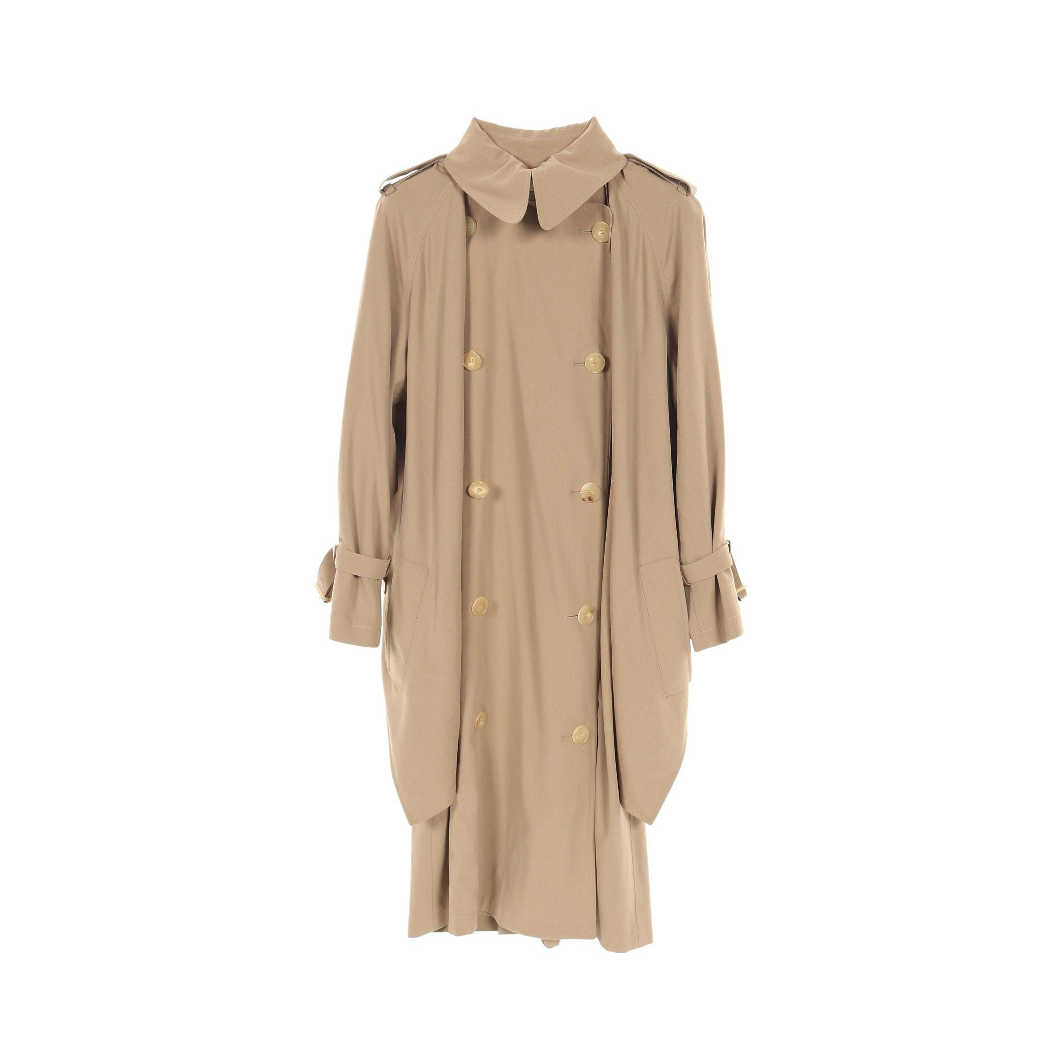 Hermes Hermes Trench Coat Wool Beige Size ONE SIZE - 1 Thumbnail