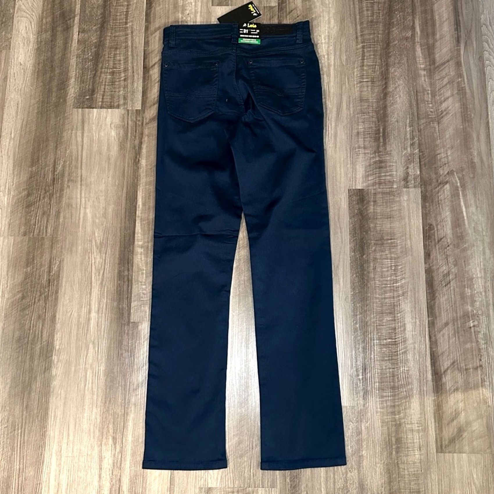Vintage Lois Jeans Brad Slim Extensible Stretch Waist Pants 31x34 Blue Men Chino 31 Regular 34 Inseam NWT Size US 31 - 3 Thumbnail