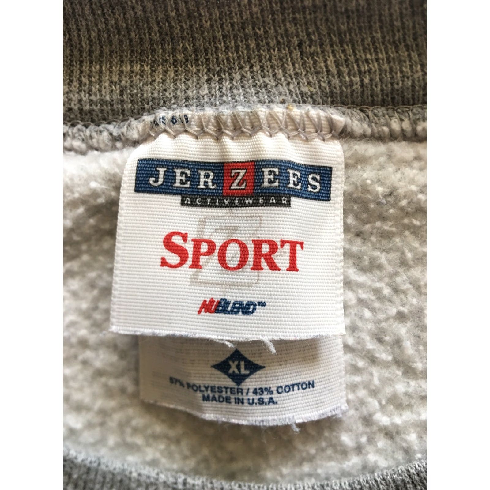 Jerzees VINTAGE Jerzees Sweatshirt Gray XL USA Original Logo Crew Neck Long Sleeve Mens 80s 90s Pullover Size US XL / EU 56 / 4 - 3 Thumbnail