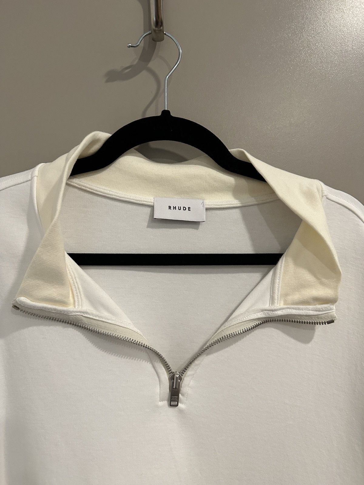 Rhude Rhude White/Cream Panel Zip-Up Henley Size Large Size US L / EU 52-54 / 3 - 4 Thumbnail