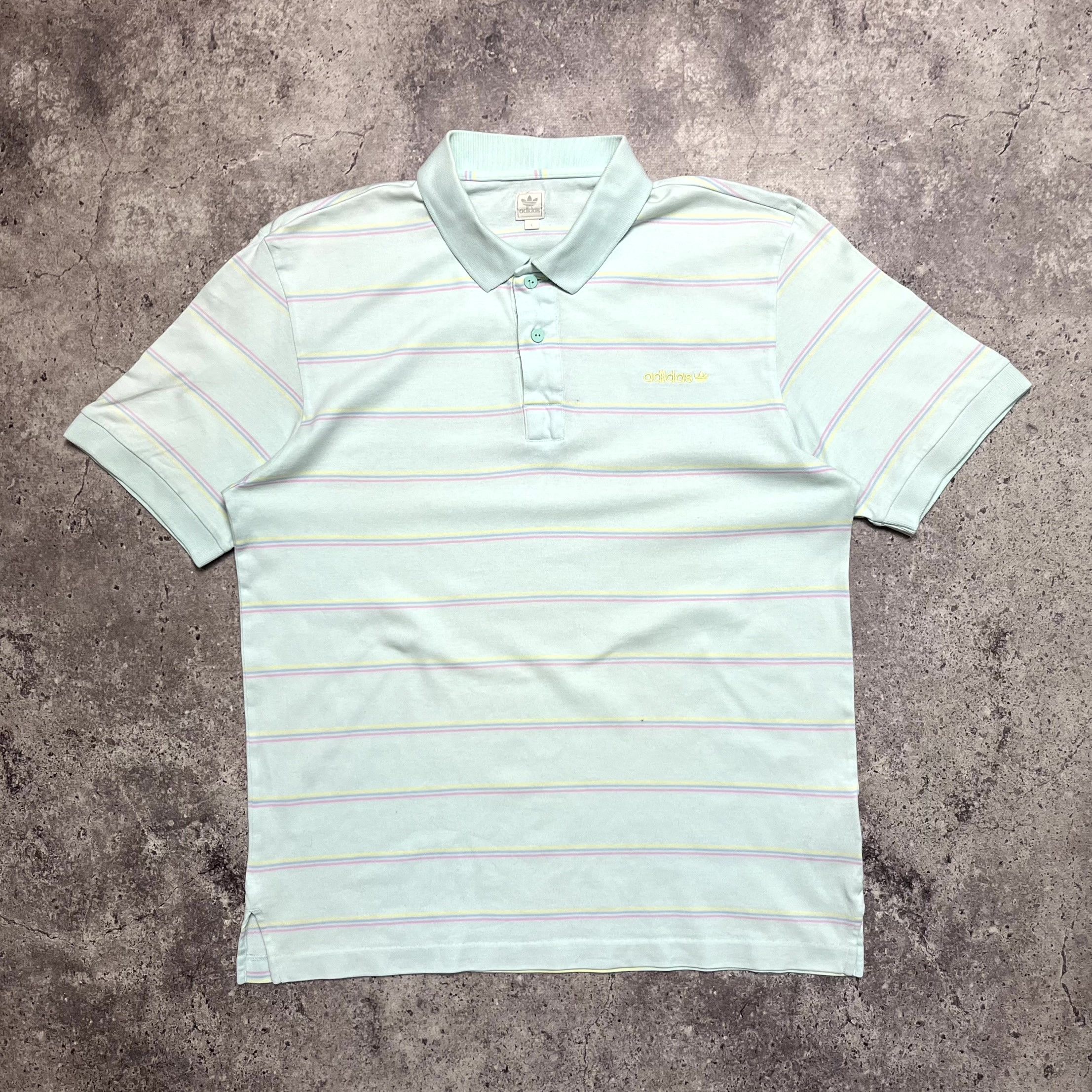 Adidas Y2K Adidas Striped Polo T-Shirt Blue Short Sleeve Size L Size US L / EU 52-54 / 3 - 1 Thumbnail