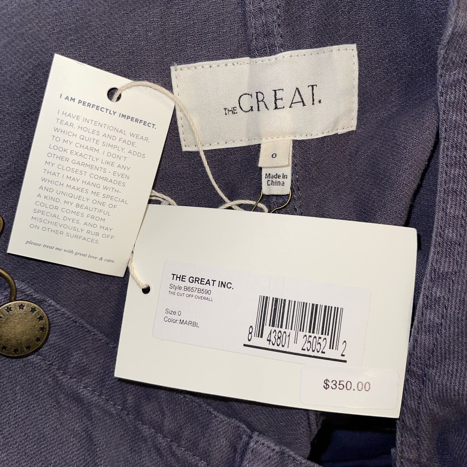 Other The Great The Cut Off Overall in Marble Size 0 Size 25" / US 0 / IT 36 - 4 Thumbnail
