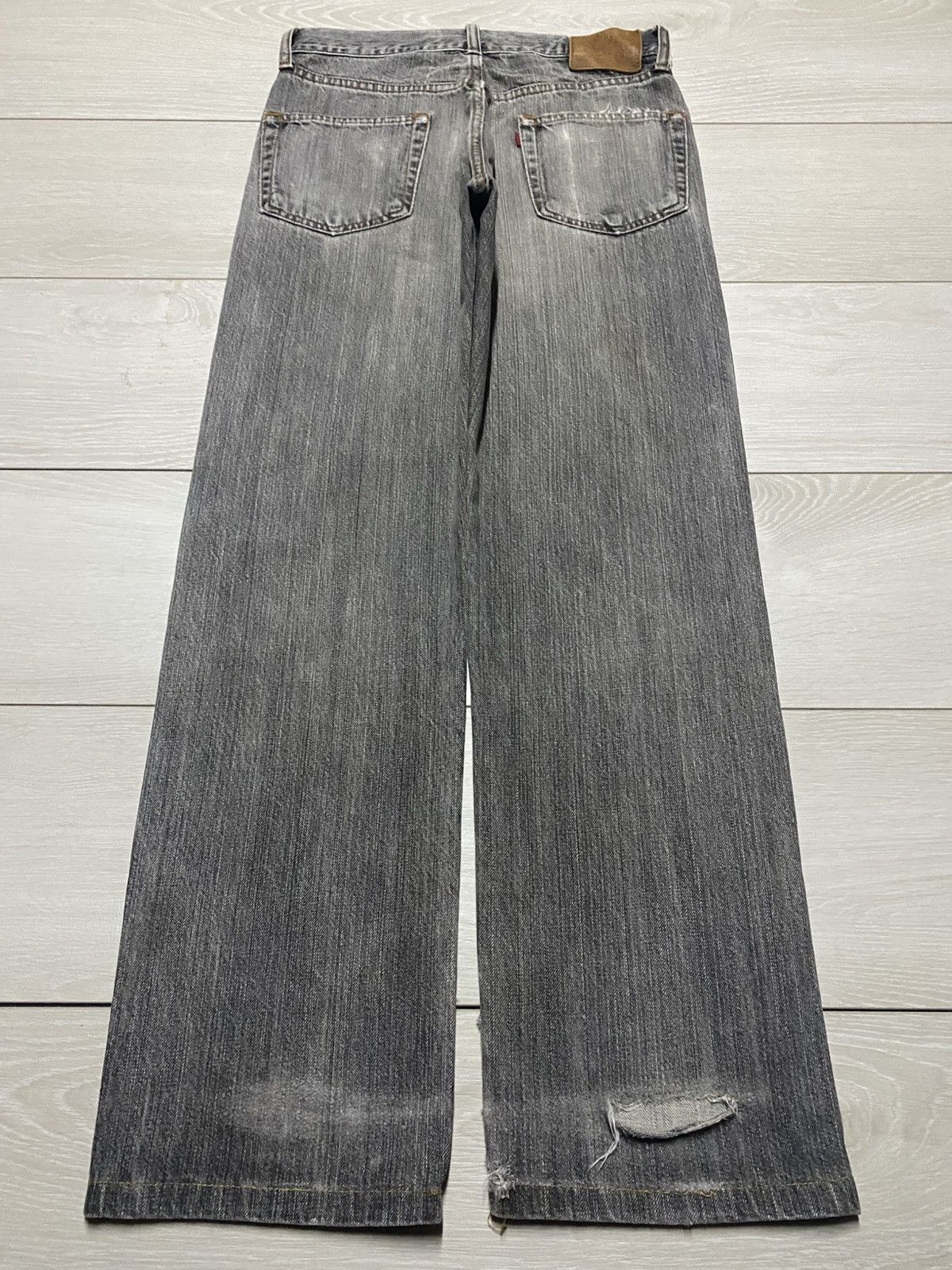 George Cox Cox Casual Clothing Grey Faded Distressed Loose Jeans Size US 29 - 2 Thumbnail