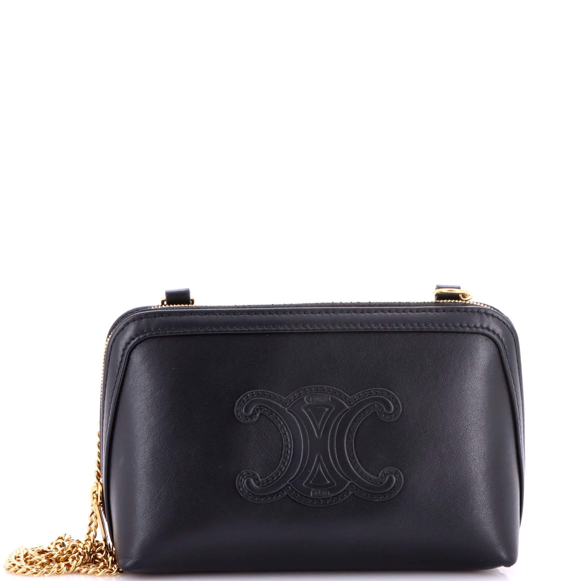 Celine Cuir Triomphe Zip Around Chain Clutch Size ONE SIZE - 1 Thumbnail