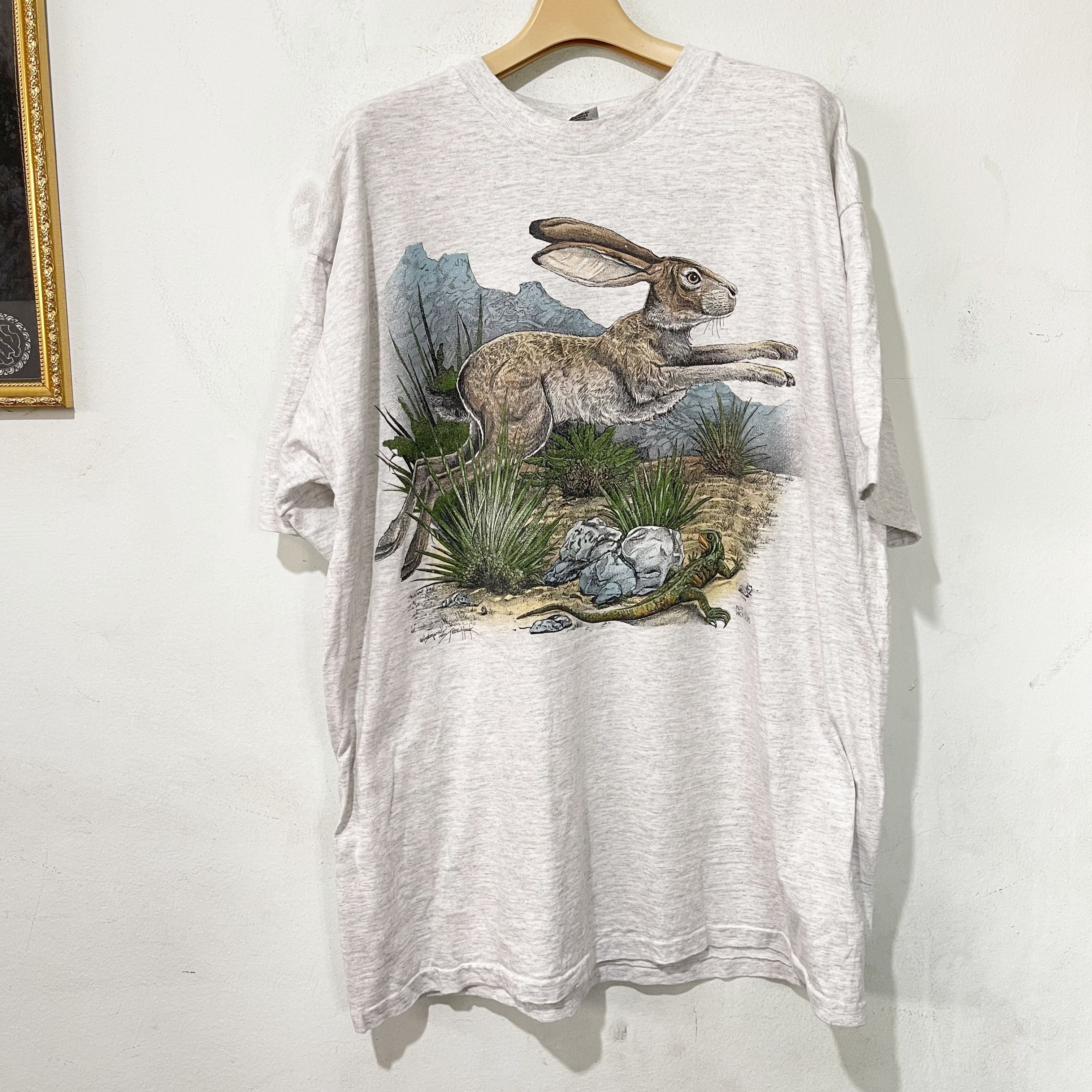 Vintage Vintage 90s Hare Desert Wildlife T-Shirt Size US XL / EU 56 / 4 - 1 Thumbnail