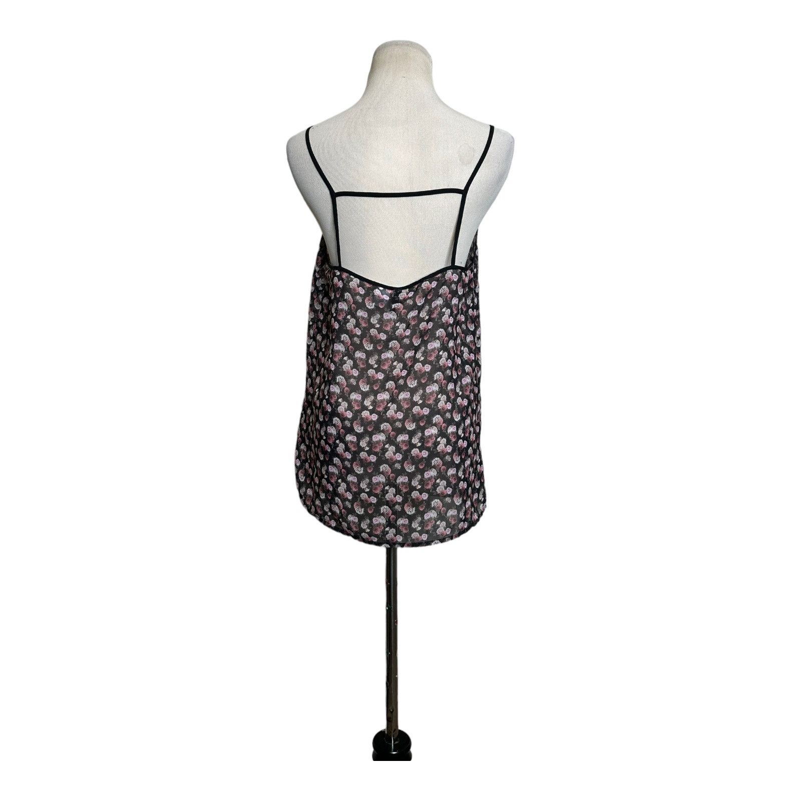 Divided Divided black floral semi sheer open back casual cami size 8 Size M / US 6-8 / IT 42-44 - 2 Thumbnail