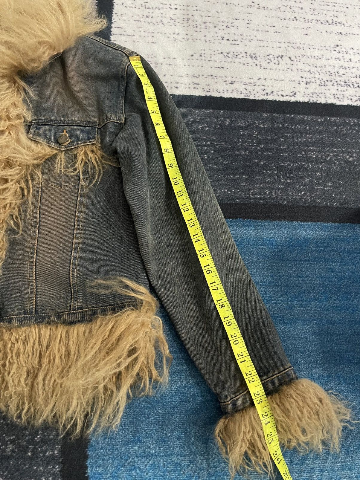 Japanese Brand Vintage Unbrand Faux Fur Collar Denim Jacket Size L / US 10 / IT 46 - 17 Thumbnail