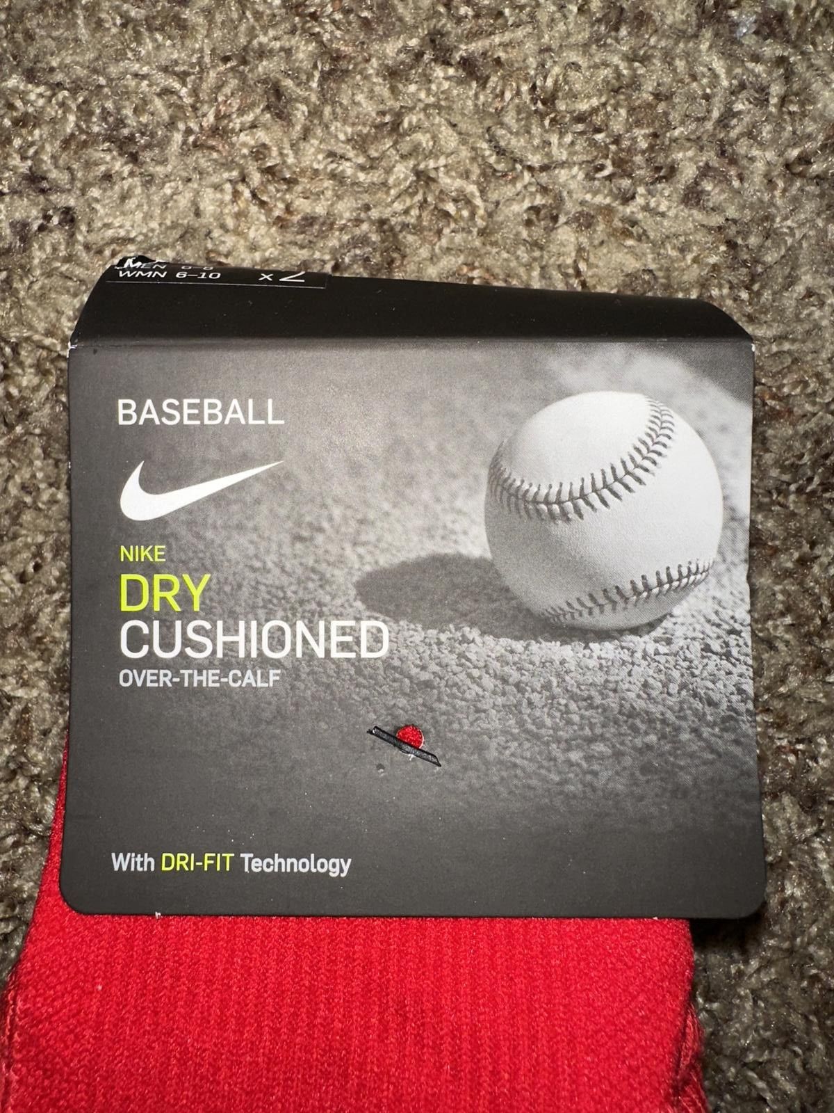Nike Nike Dry Cushioned OTC Baseball Red Socks Size ONE SIZE - 2 Thumbnail
