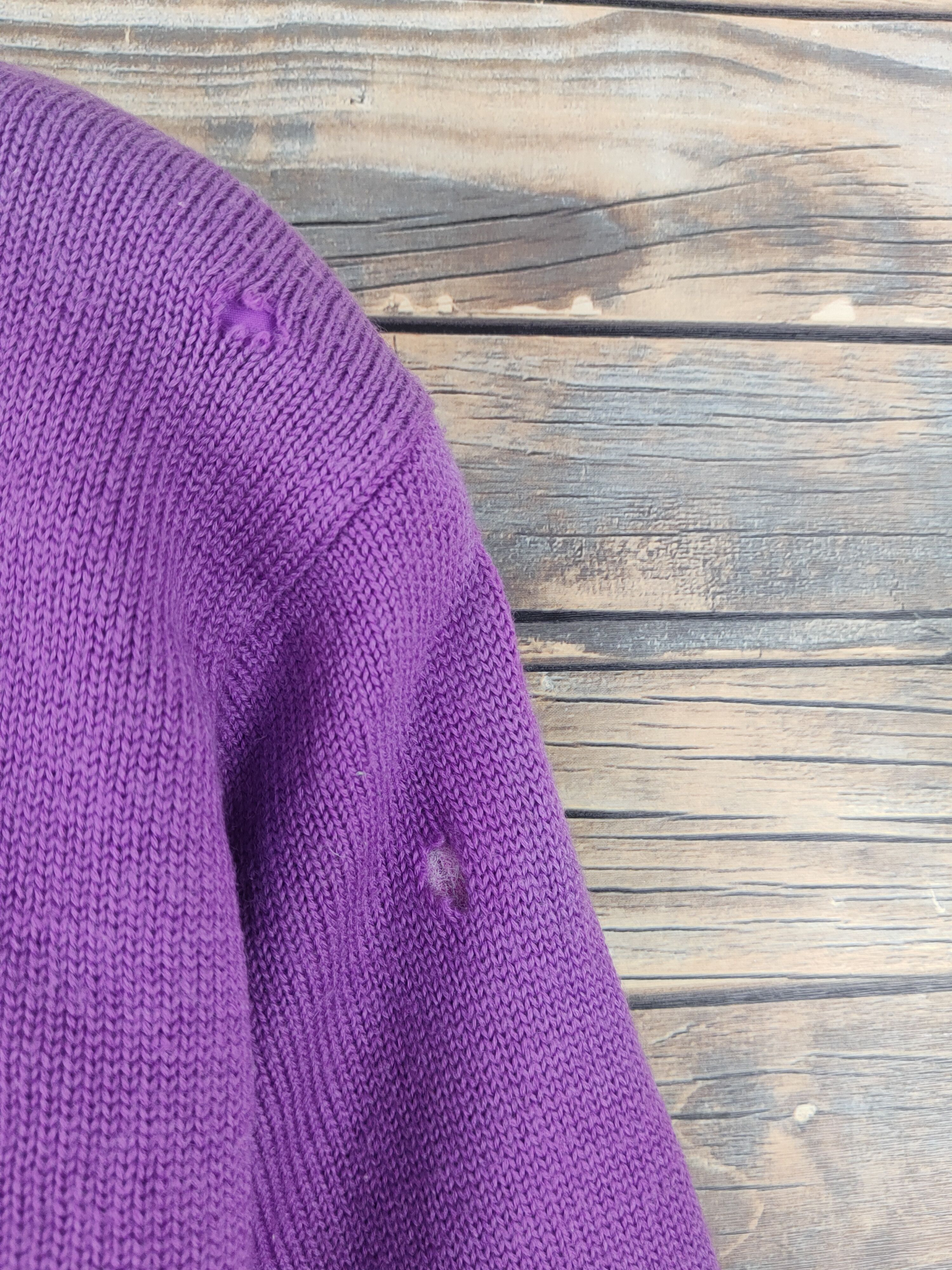 Vintage Bonheur Purple clown Knitwear Cardigan #W1813 Size US M / EU 48-50 / 2 - 16 Thumbnail