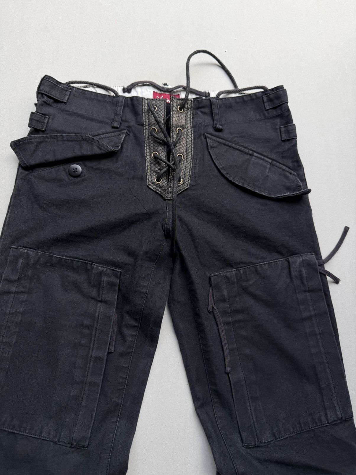 Japanese Brand Avirec lace-up flare cargo pants Size US 26 / EU 42 - 4 Thumbnail
