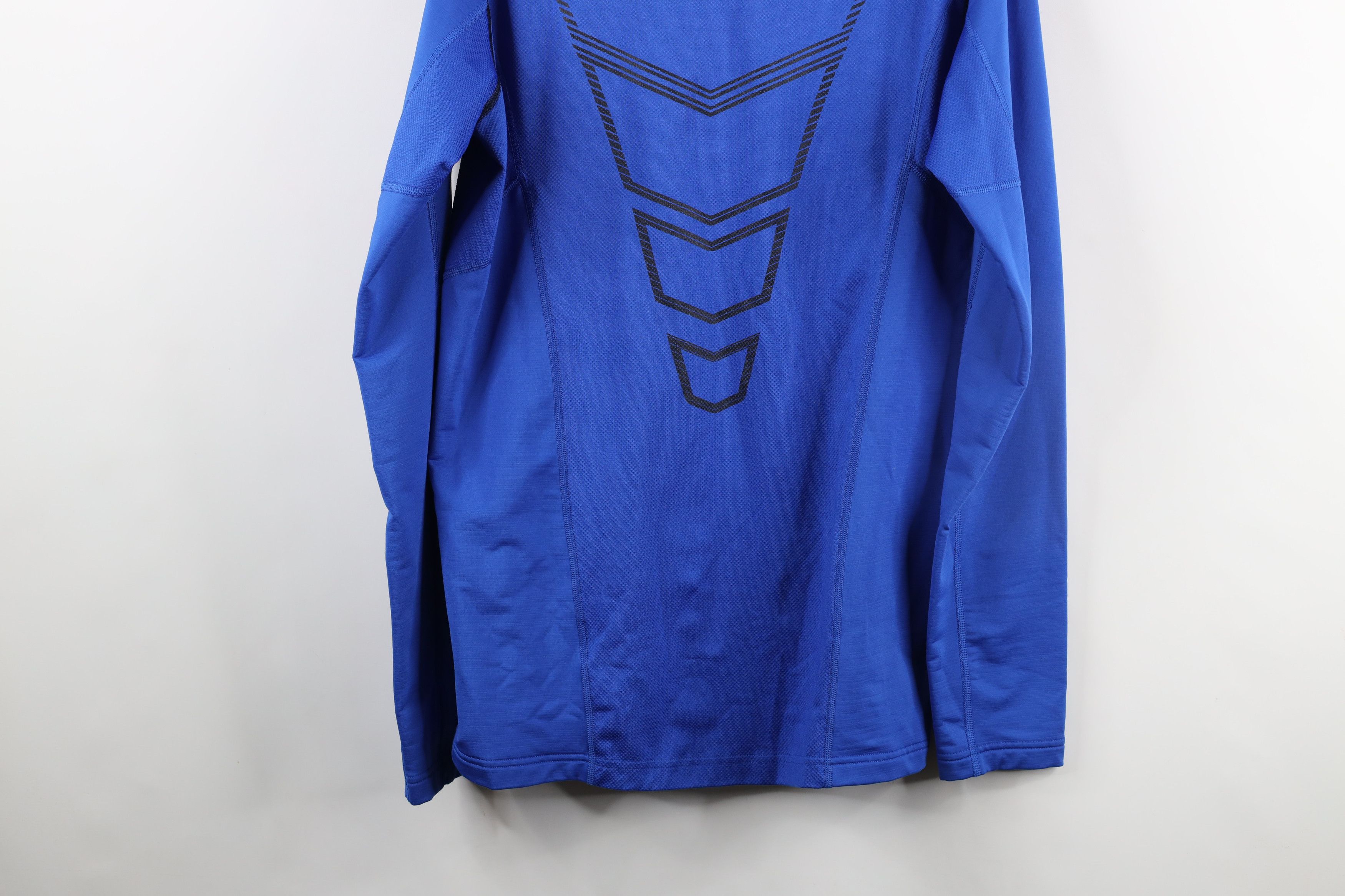 Nike × Vintage Nike Pro Combat Hyperwarm Fleece Lined Half Zip Sweater Blue Size US L / EU 52-54 / 3 - 14 Thumbnail