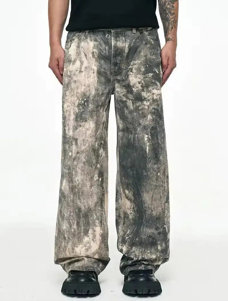 Japanese Brand Dirty Cement Camo Design Jeans Denim Size US 32 / EU 48 - 4 Thumbnail