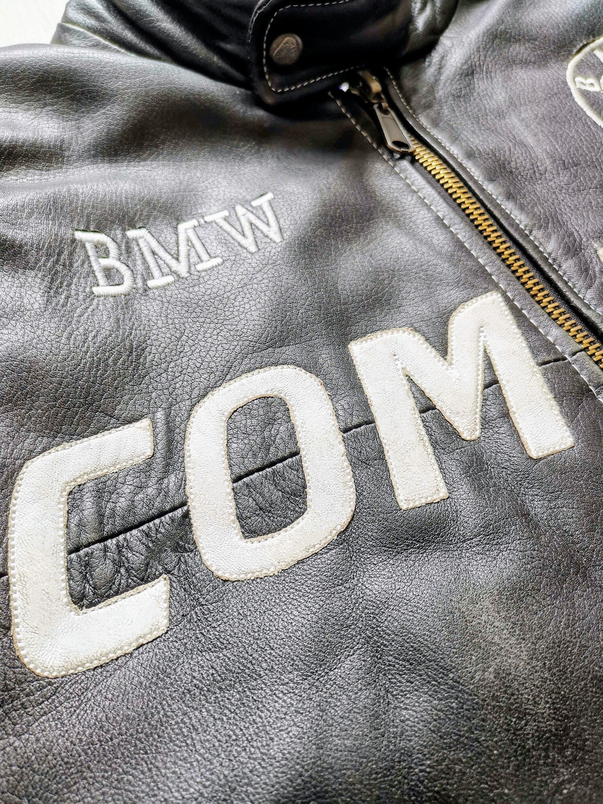 BMW Matt Black BMW 90s Leather Jacket Rare Vintage Size US XL / EU 56 / 4 - 3 Thumbnail