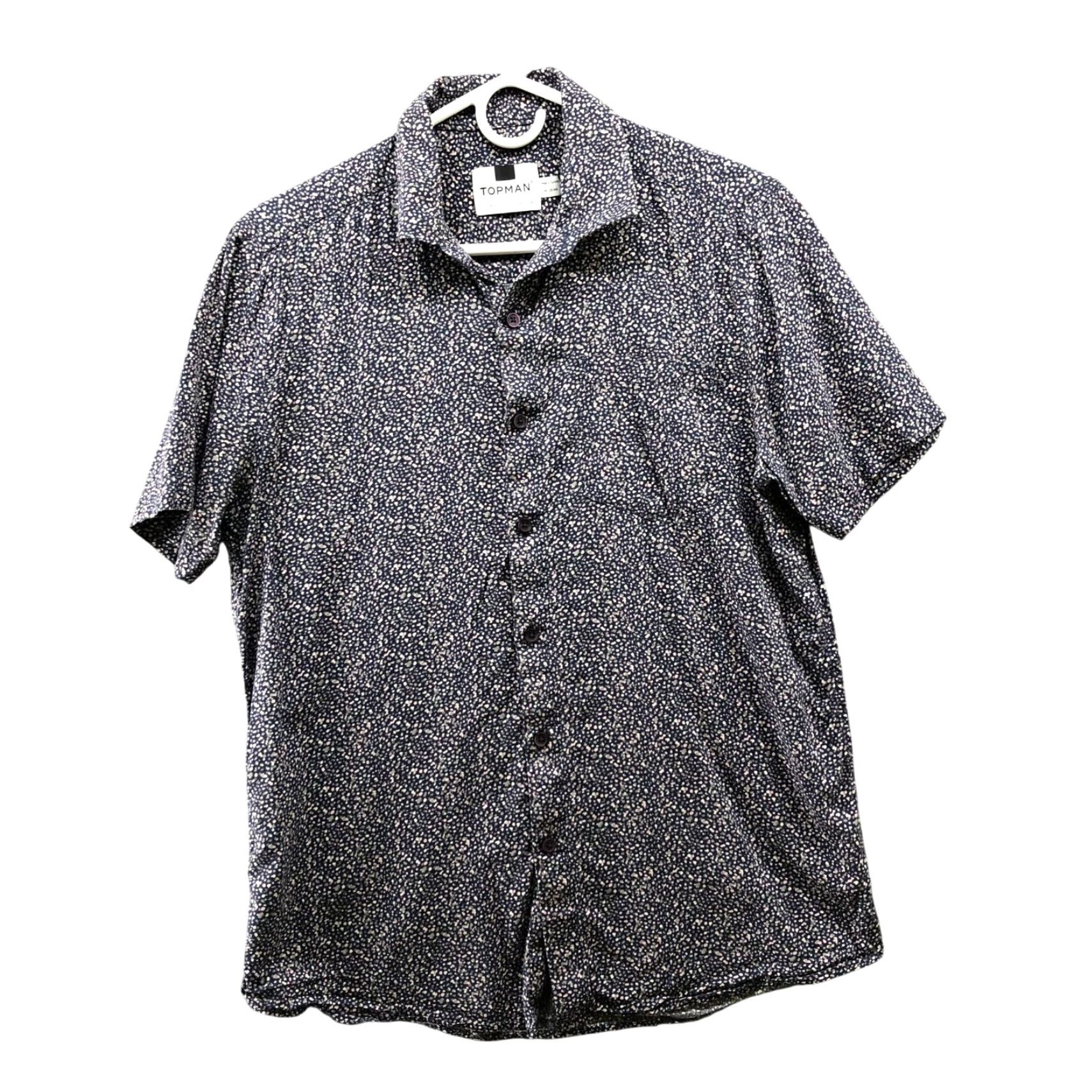 Topman Topman Short Sleeve Shirt Mens M Blue Pink Printed Dot Button Up Resort Rayon Shirt Size US M / EU 48-50 / 2 - 2 Thumbnail