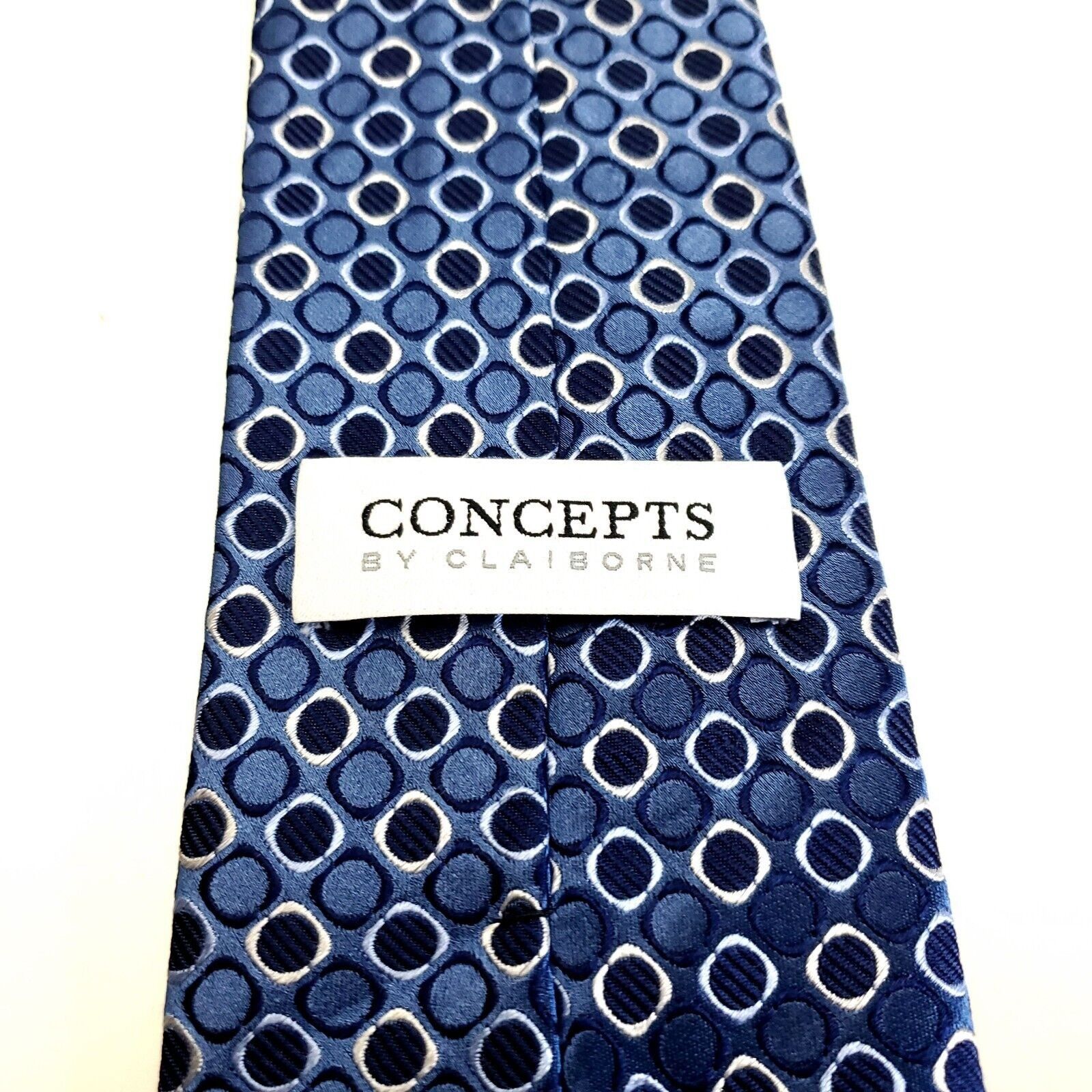 Liz Claiborne Concepts Claiborne Blue Geometric Woven Silk Tie Size ONE SIZE - 3 Thumbnail