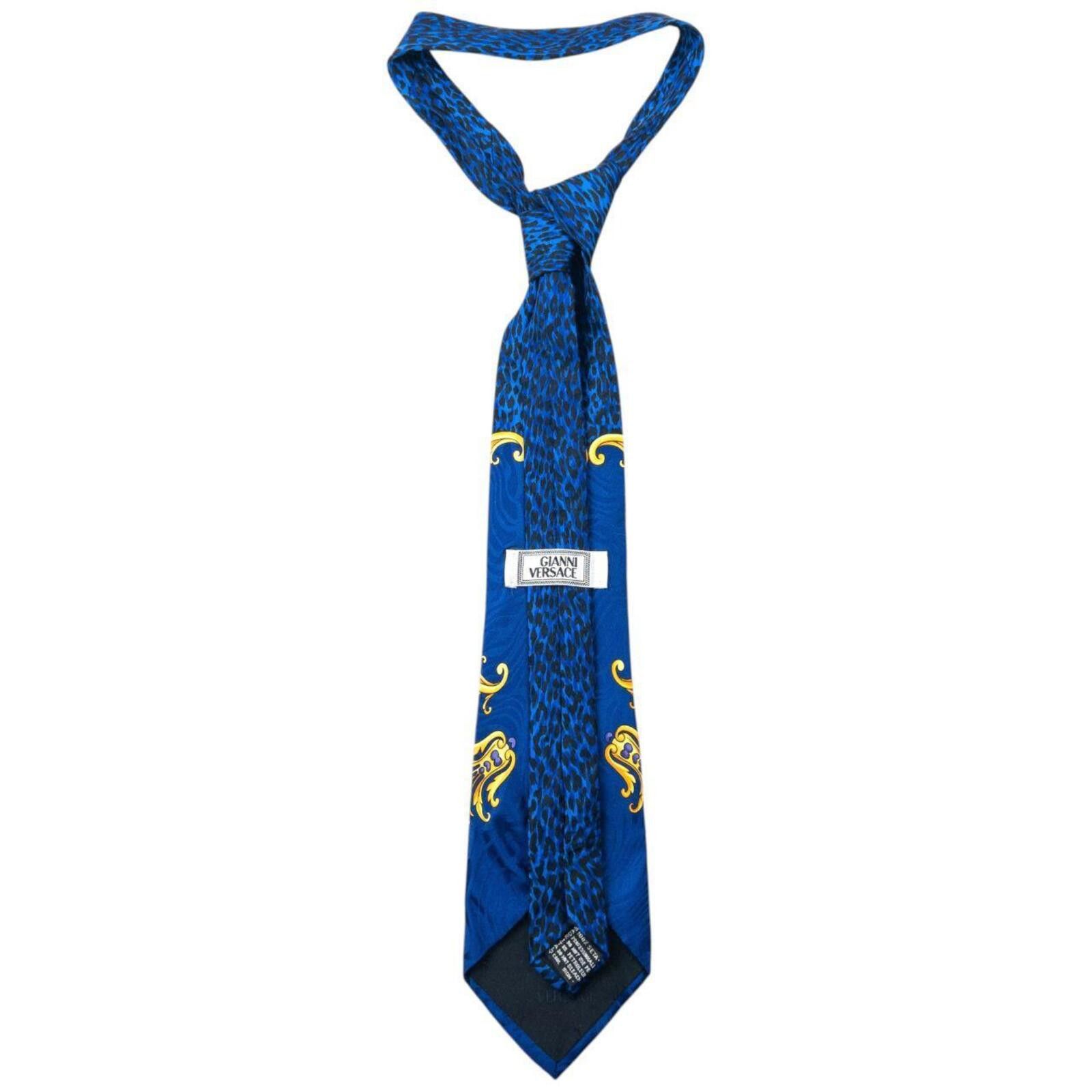 Versace Vintage 90s Gianni Versace Baroque Leopard Print Silk Tie Size ONE SIZE - 2 Thumbnail