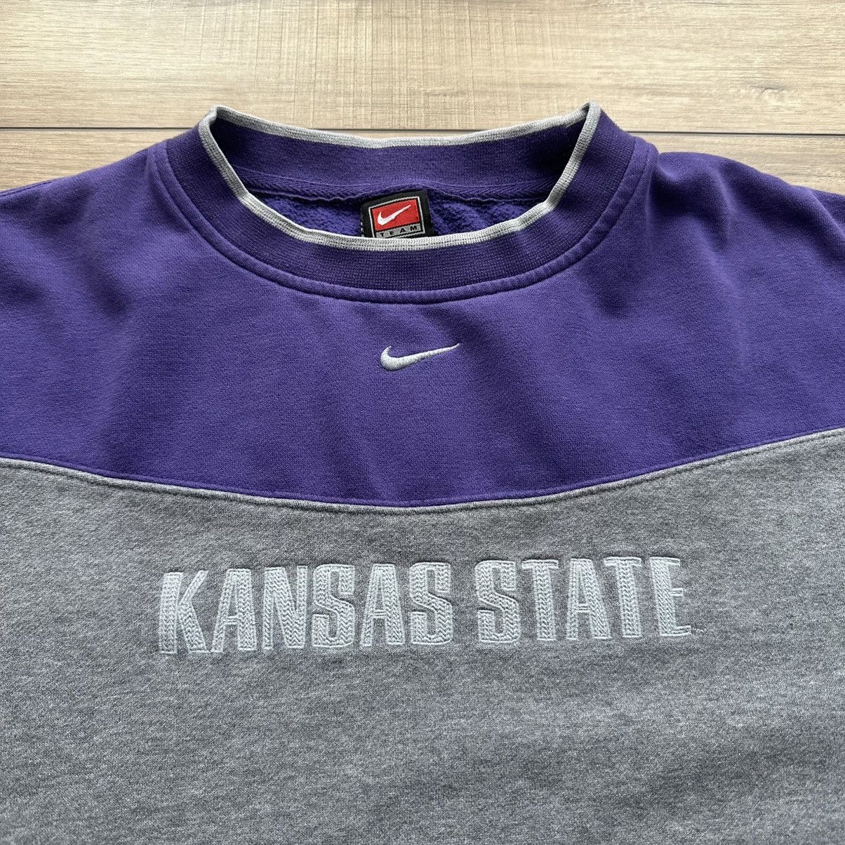 Nike Vintage 90s Nike Team Kansas State Center Swoosh Crewneck Size US M / EU 48-50 / 2 - 5 Thumbnail