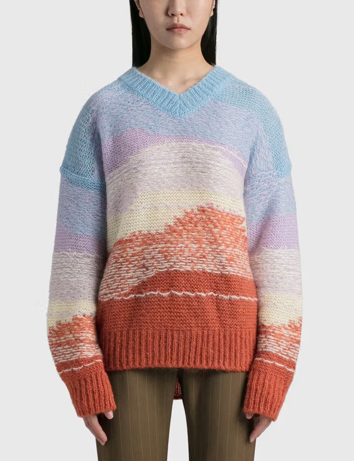Acne Studios o1y0725 V-neck Sweater in Multicolor Size XXS / US 00 / IT 34 - 1 Thumbnail