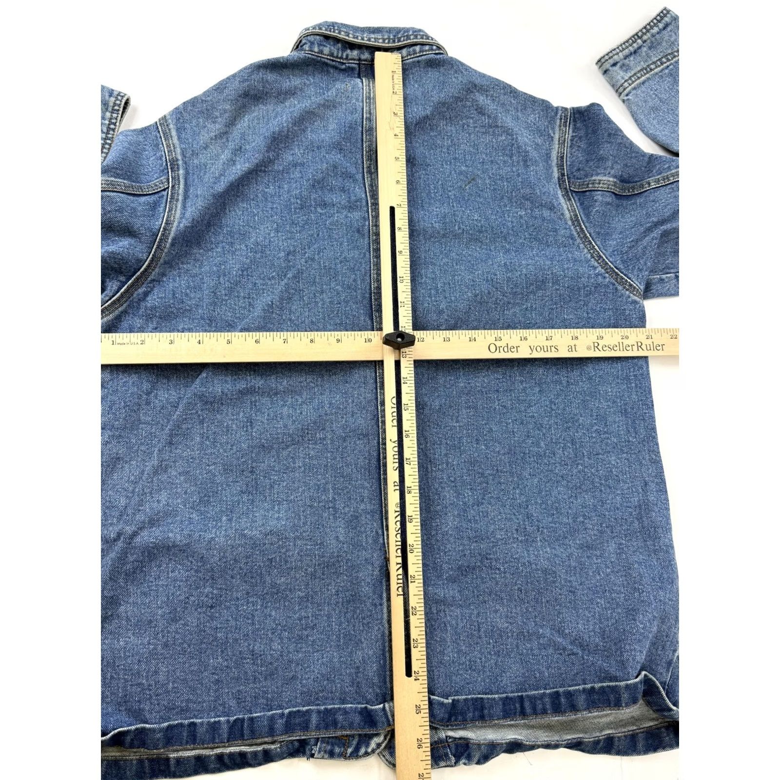 The Territory Ahead The Territory Ahead Jacket Womens M Blue Denim Military Button Front Casual Workwear Size M / US 6-8 / IT 42-44 - 7 Thumbnail