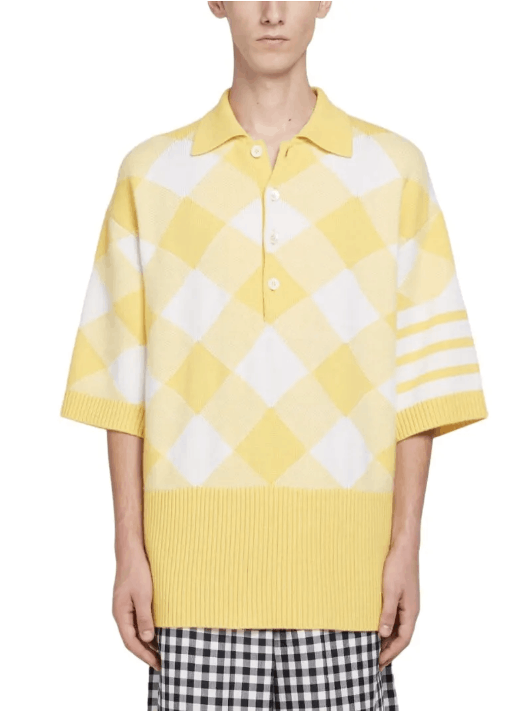 Thom Browne $2300 THOM BROWNE OVERSIZED 4 BAR GINGHAM CASHMERE CARDIGAN Size US M / EU 48-50 / 2 - 9 Thumbnail