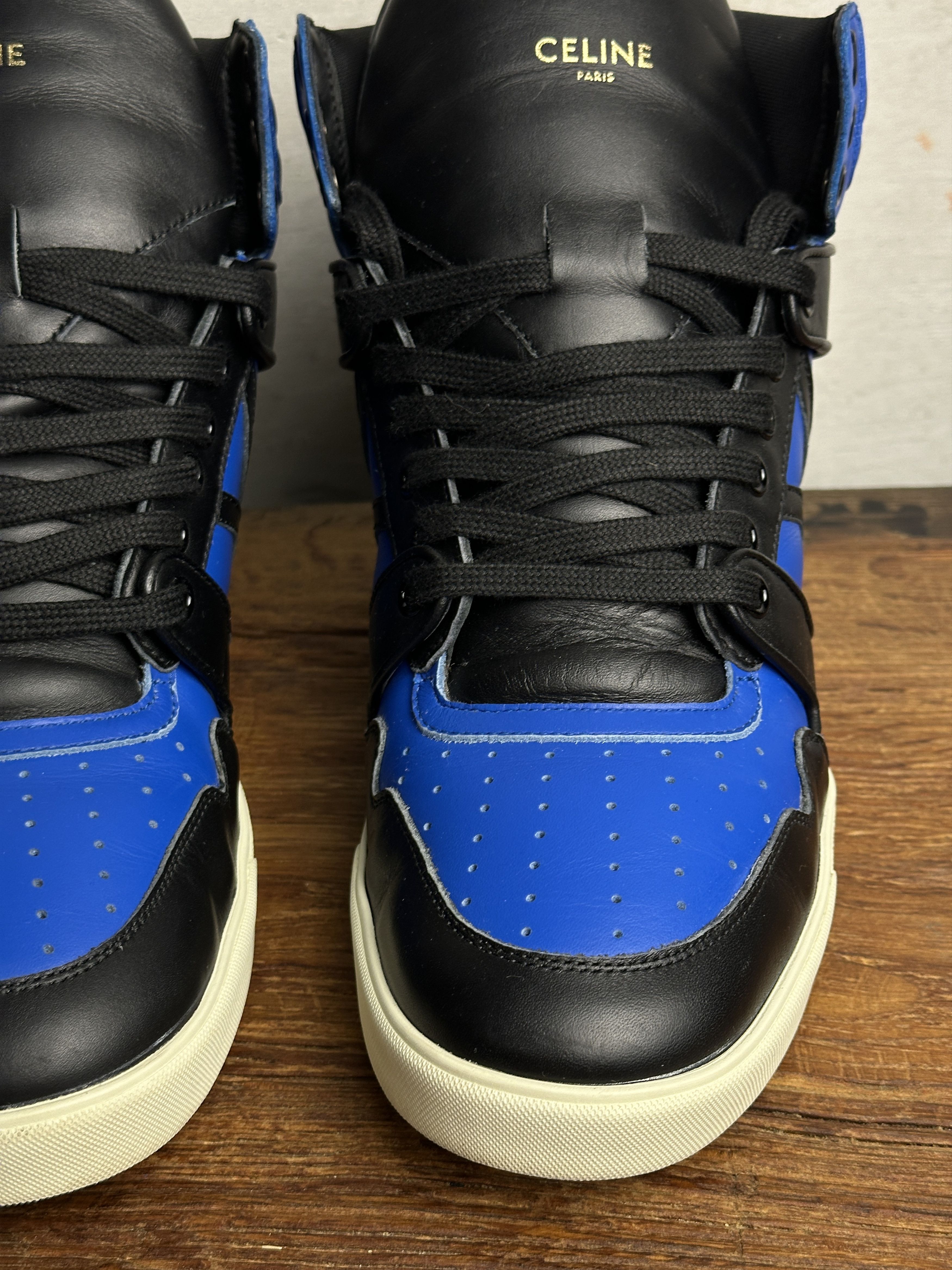 Celine Celine Celine Break Logo Leather Sneakers in Black Blue Size US 9 / EU 42 - 8 Thumbnail