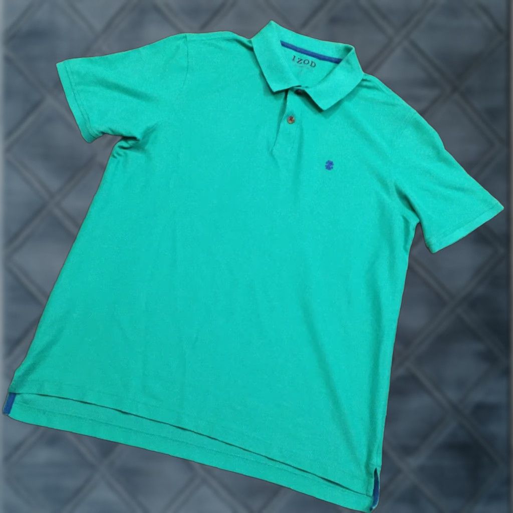 Izod Izod Polo Shirt Mens L Green Knit Short Sleeve Polo Men Size L Green Knit Solid Polo Shirt Mens Green IZOD Short Sleeve Polo shirt Size US L / EU 52-54 / 3 - 1 Thumbnail