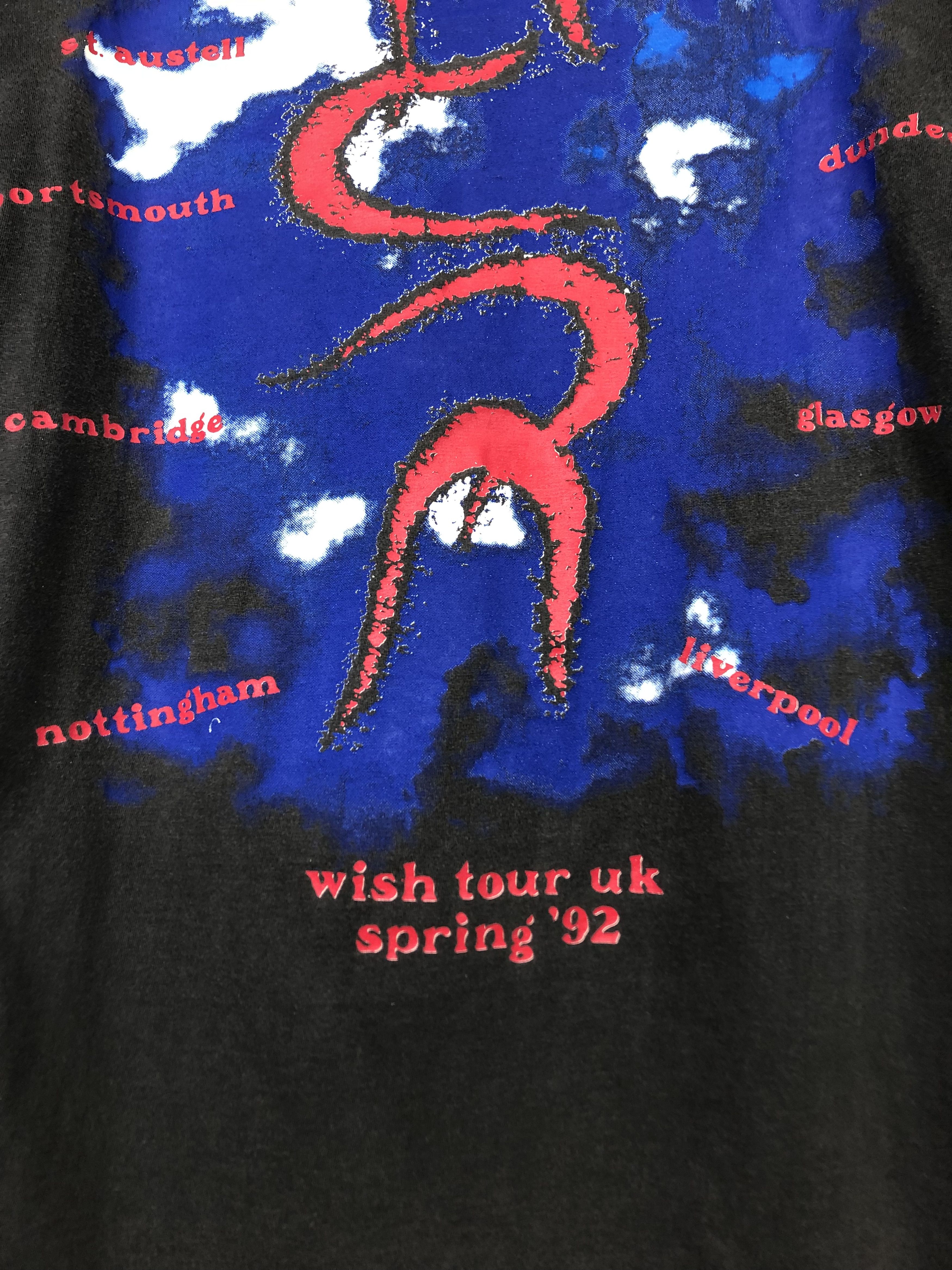 Band Tees × Vintage Vintage 90's The Cure Wish Tour Shirt Over Print Tee Rare Size US L / EU 52-54 / 3 - 12 Thumbnail
