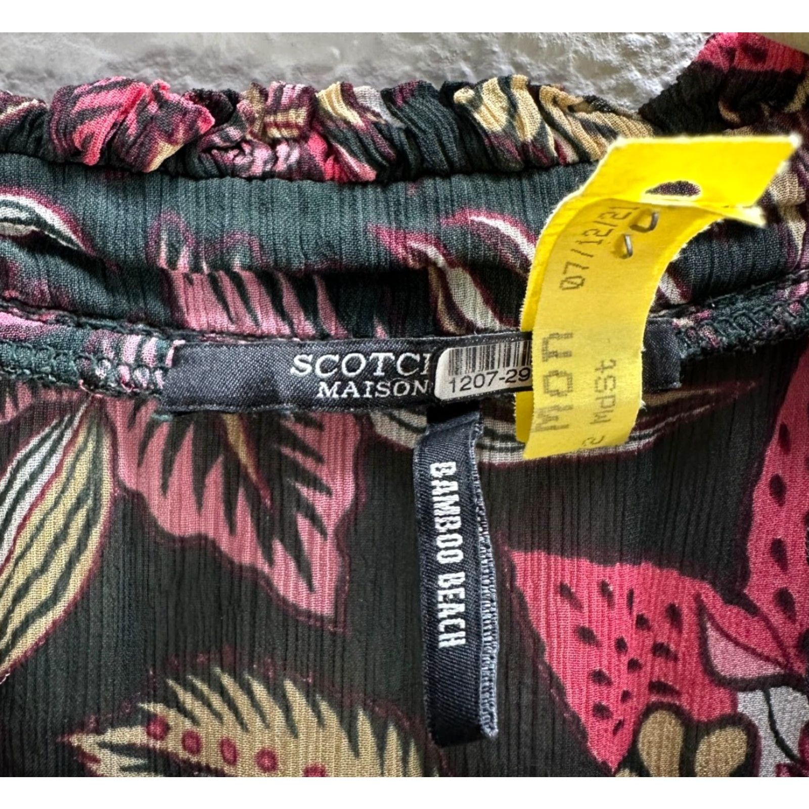 Maison Scotch Womens Maison Scotch Black Pink Floral Shirt Dress Flared Long Sleeve Sheer Sz S Size S / US 4 / IT 40 - 3 Thumbnail