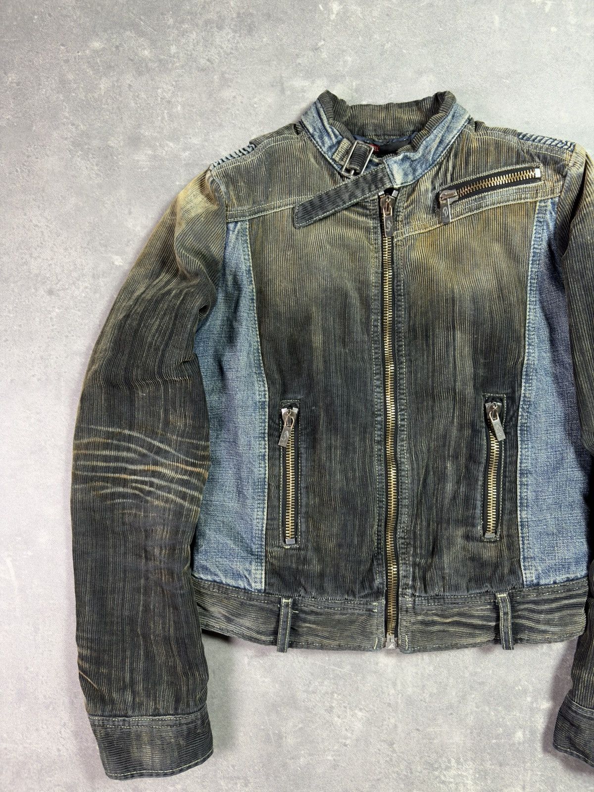 Diesel 00s Diesel Corduroy Racing Moto Cropped Denim Jacket M S Size M / US 6-8 / IT 42-44 - 3 Thumbnail
