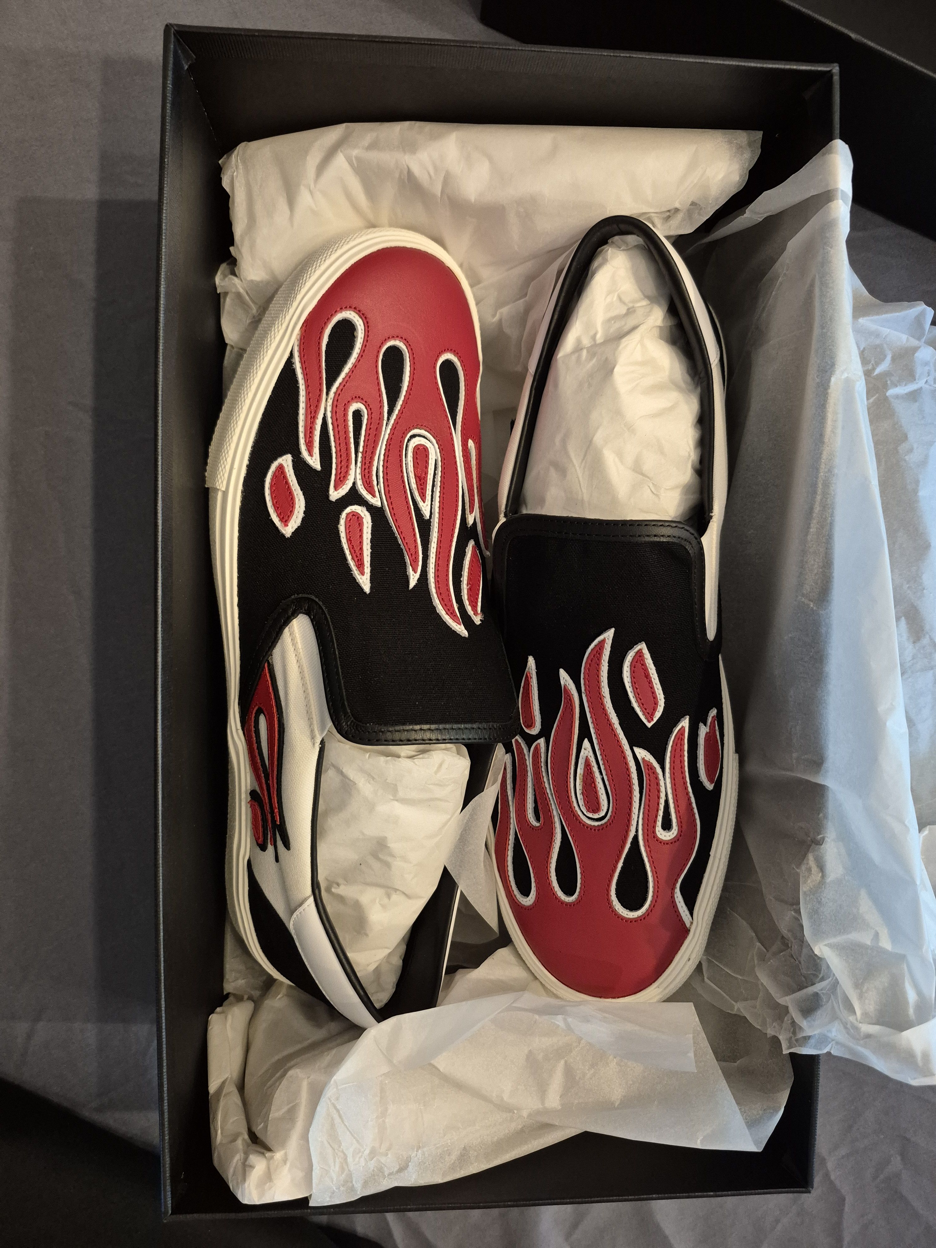 Amiri Flame Slip On Black White Red SZ 41 Amiri Flame Slip On | Grailed main image 4