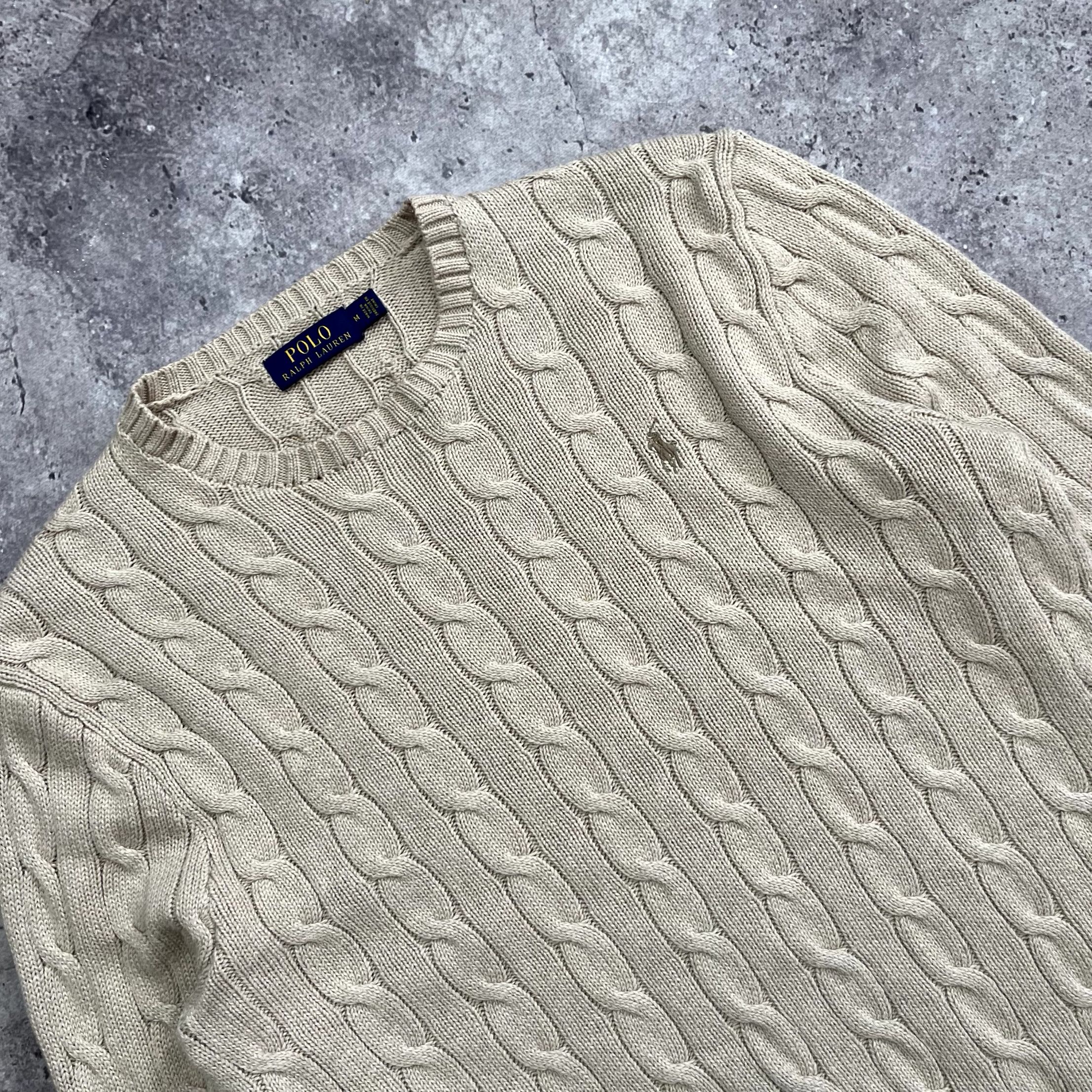 Polo Ralph Lauren Polo Ralph Lauren Cable Knit Cotton Biege Sweater Size M Size US M / EU 48-50 / 2 - 4 Thumbnail