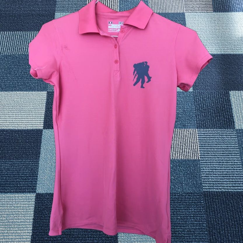 Under Armour Under Armour Polo Shirt Womens S Pink Short Sleeve Collared Button Logo Casual Athletic Size S / US 4 / IT 40 - 1 Thumbnail