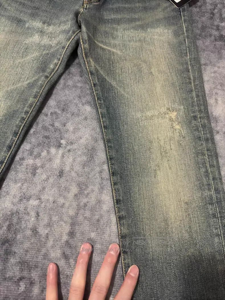 Saint Laurent Paris Saint Laurent Paris Ice Blue Claw Pattern Destroyed Denim Size US 28 / EU 44 - 5 Thumbnail