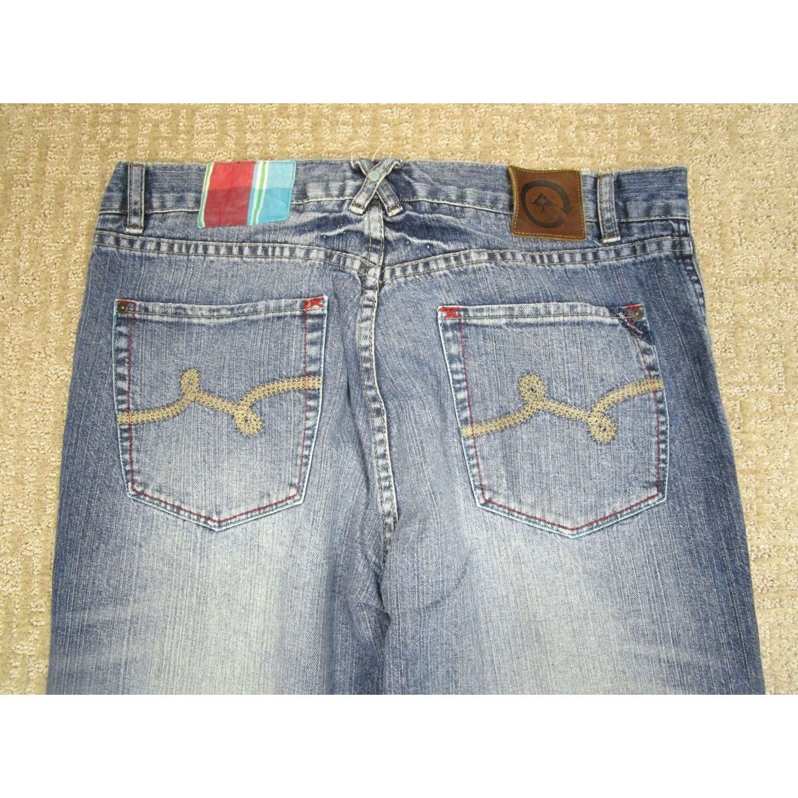 Denime LRG Jeans Men 36x34 Blue Relaxed Loose Straight Vintage Denim 90s Hip Hop Retro Waist 36 Mens Jeans Size US 36 / EU 52 - 4 Thumbnail