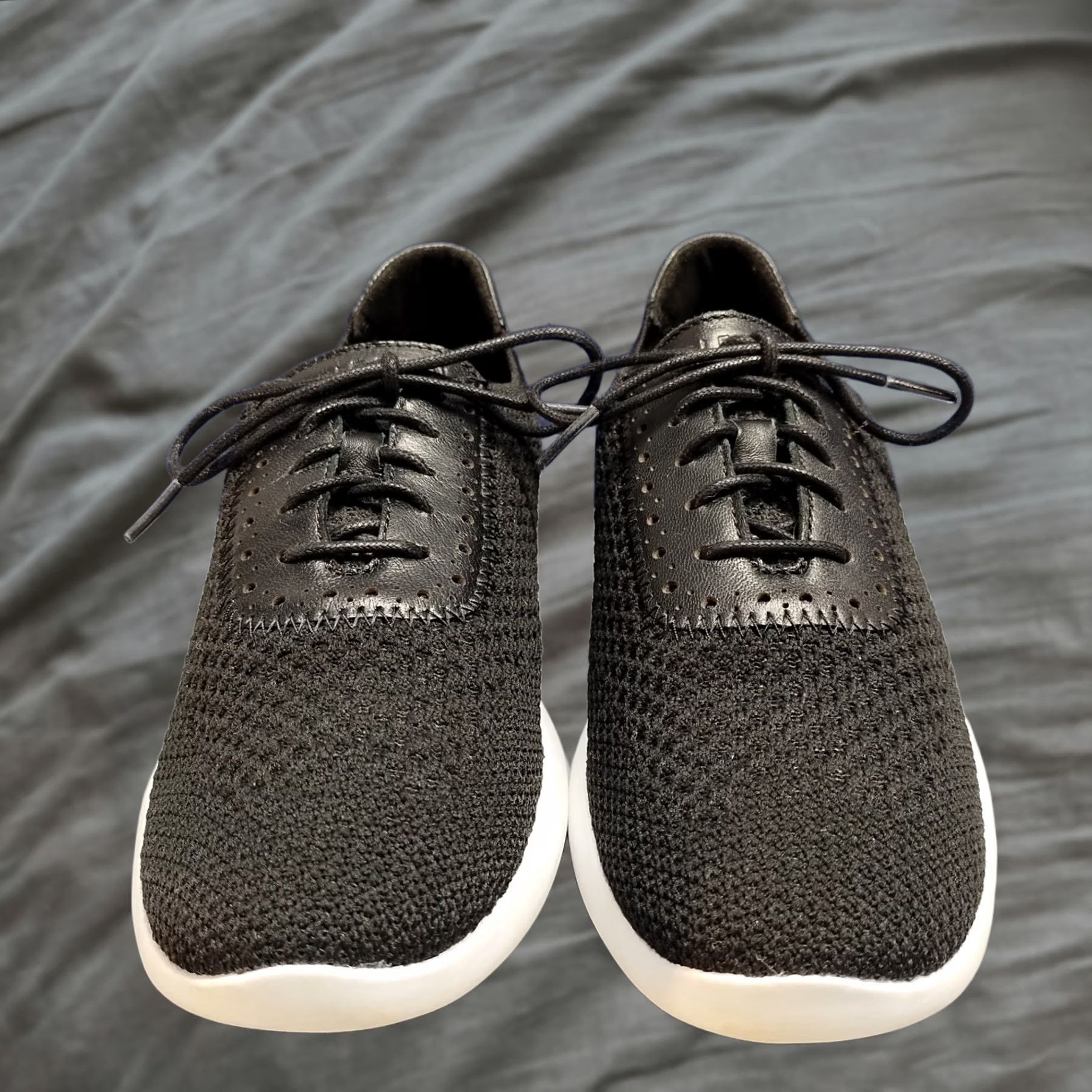 Cole Haan Cole Haan Grand OS Ella Knit Sneakers Womens Size 9 Black White Lace Up W13480 Size US 9 / IT 39 - 1 Thumbnail