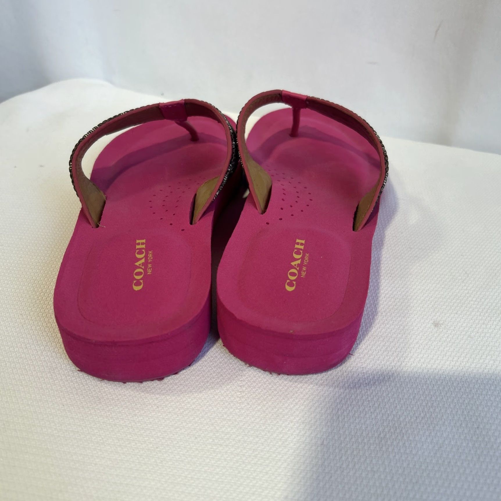 Coach Coach Judy Brown Pink Flip Flops Women’s 9.5 Sandal B Leather Slip On Casual Womens Size US 10 / IT 40 - 4 Thumbnail
