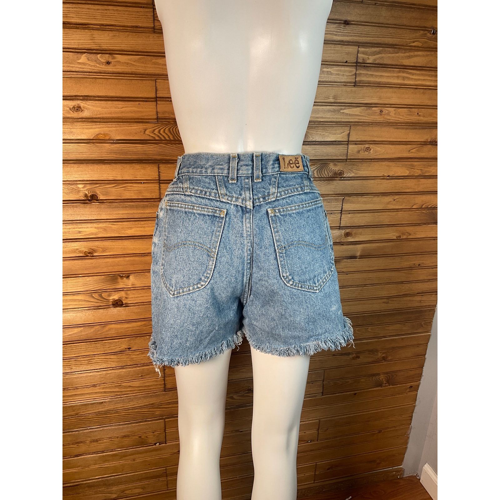 Lee Vintage 1970s Lee R Mr Denim Cut Off Shorts 27.5 Waist High Size 27" / US 4 / IT 40 - 10 Thumbnail