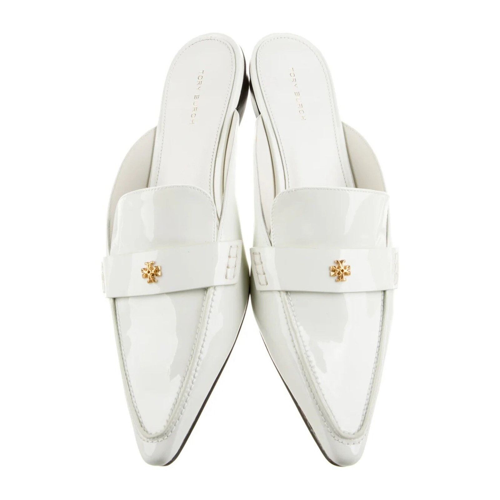 Tory Burch Tory Burch White Patent Mules Size US 8.5 / IT 38.5 - 3 Thumbnail
