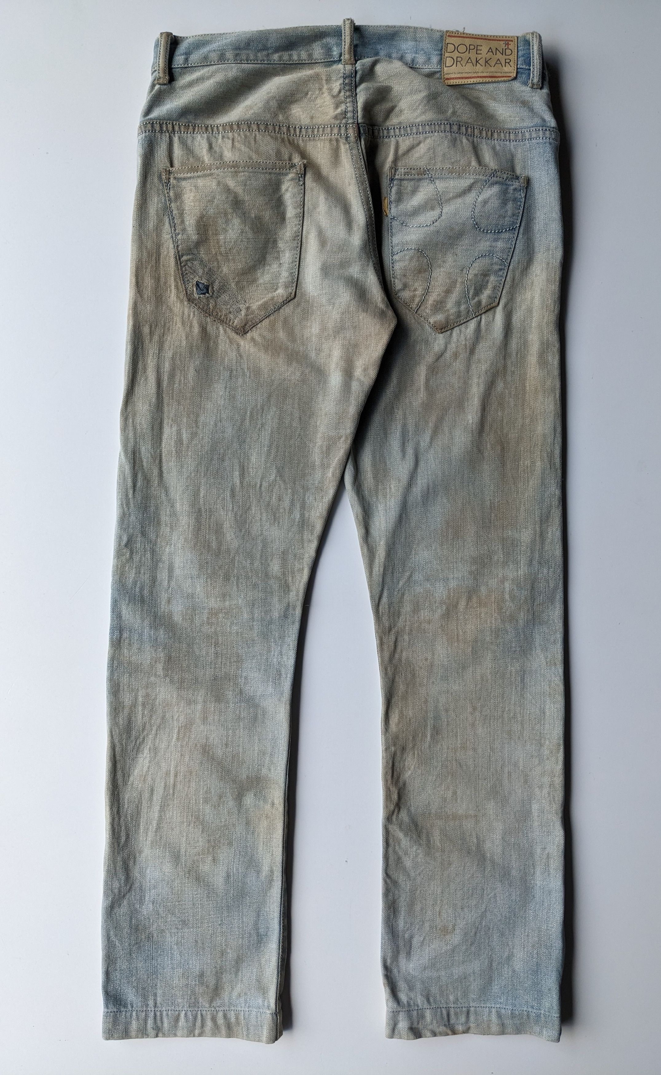 Japanese Brand Dope & Drakkar mudwash sashiko selvedge jeans Size US 33 - 2 Thumbnail