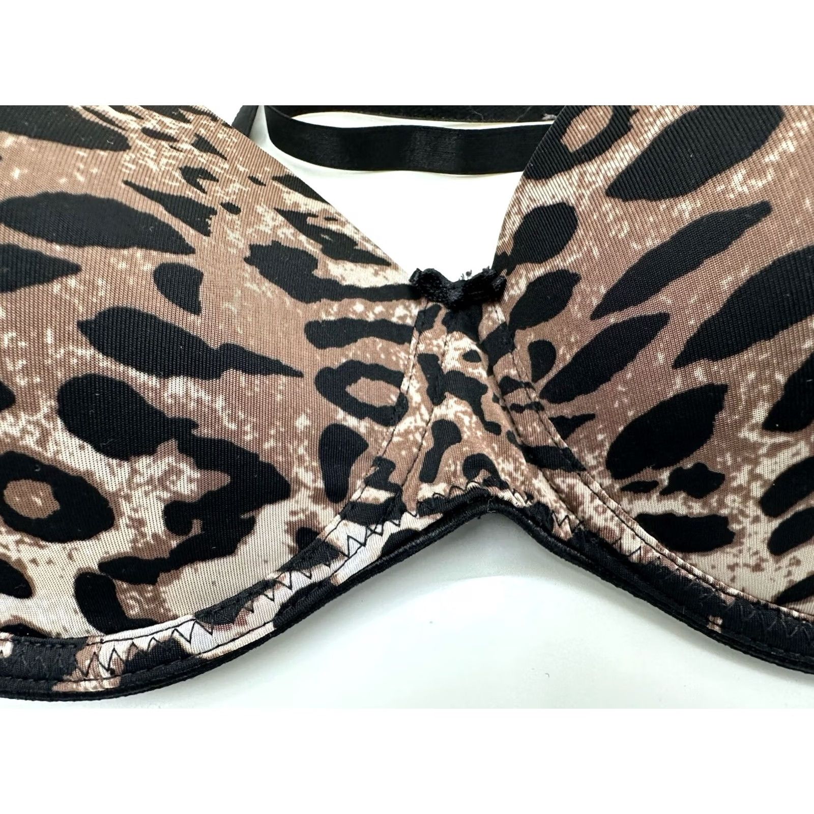 Vintage Unknown Brand Womens Bra 34C Brown Animal Print Padded Adjustable T-Shirt Bra Womens 34C Size ONE SIZE - 3 Thumbnail