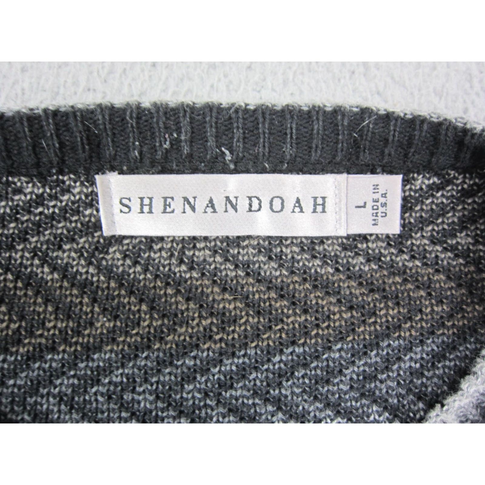 Vintage VINTAGE Shenandoah Sweater Mens L Black Crew Neck Pullover Knit Wool 80s 90s Casual Workwear Golf Walking -N/A-? Size US L / EU 52-54 / 3 - 3 Thumbnail