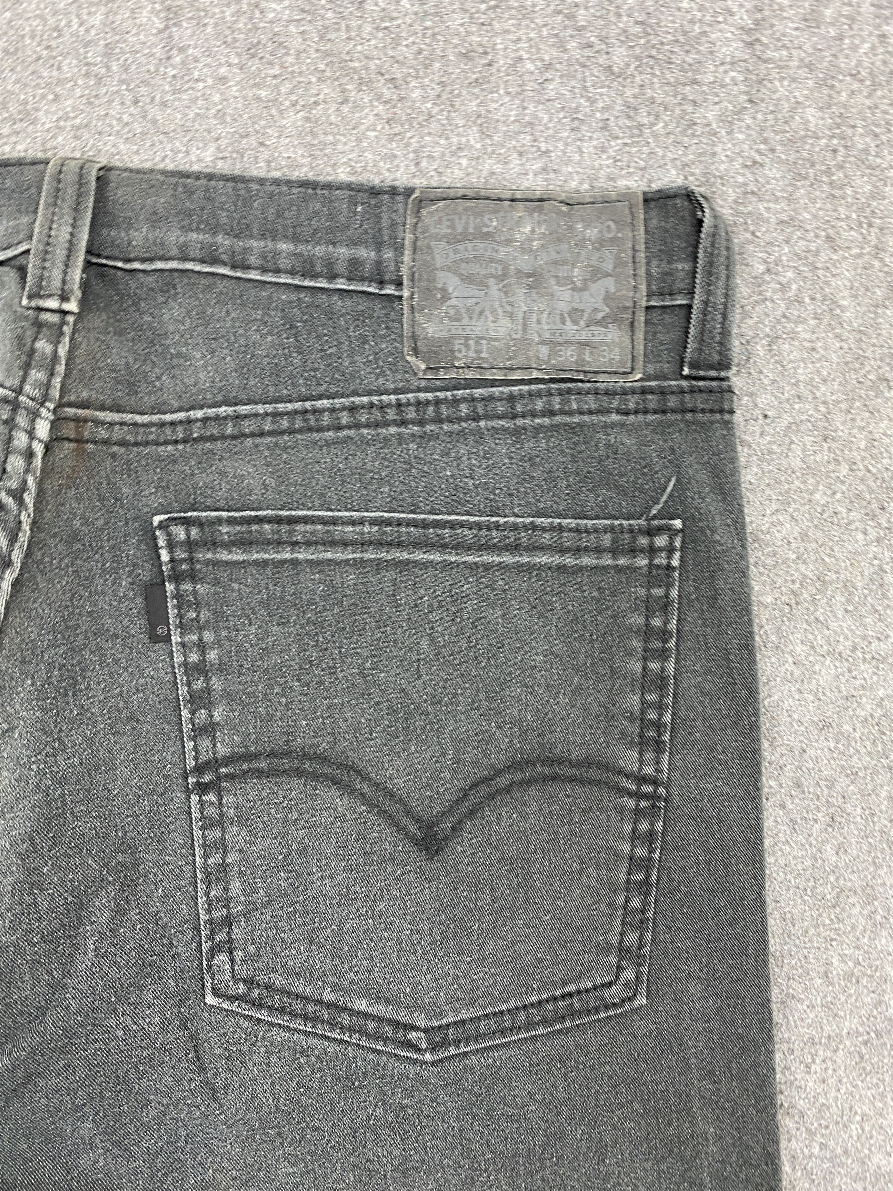 Levi's × Vintage Faded Black Vintage Levis 511 Denim Jeans Size US 34 / EU 50 - 16 Thumbnail