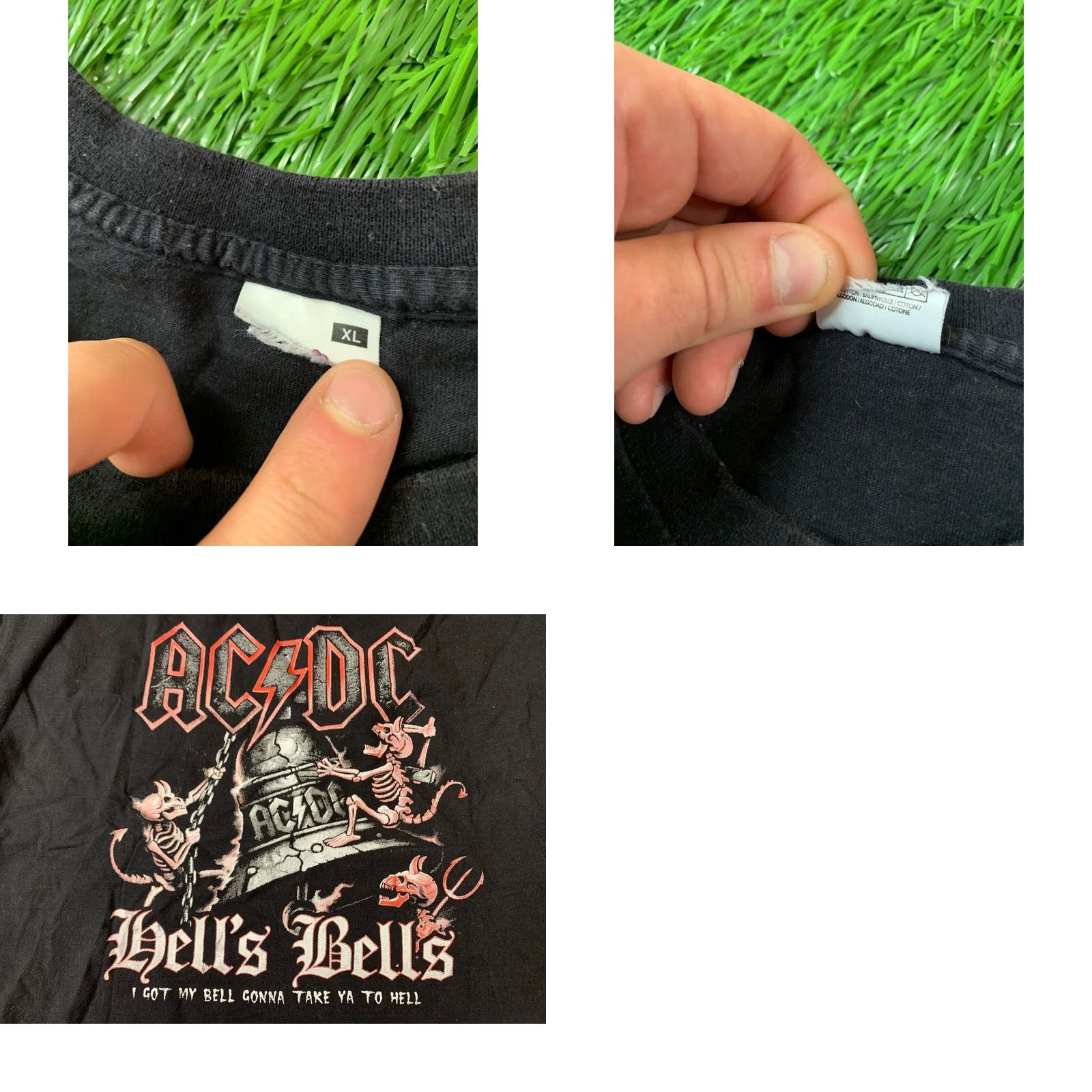 Vintage AC/DC Black Death Men Shirt XL Cotton T-Shirt Hard Rock Vintage? No Size US XL / EU 56 / 4 - 8 Thumbnail