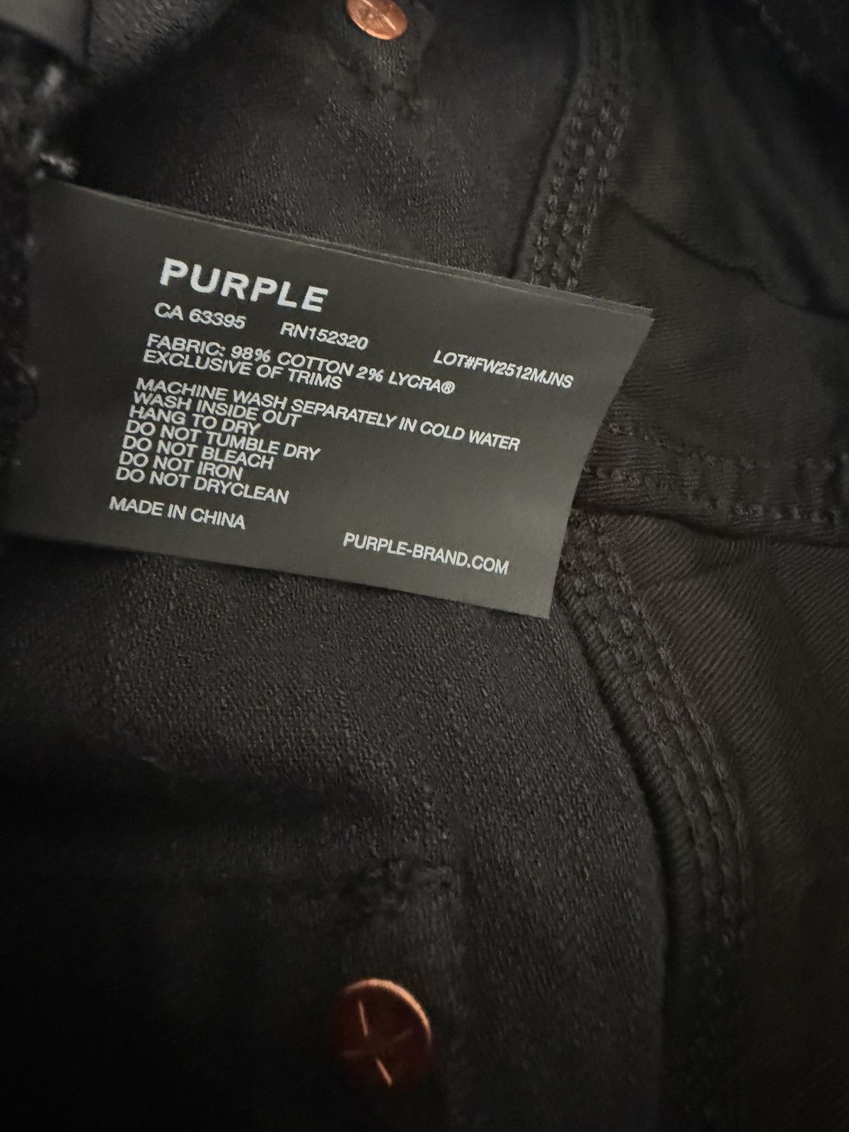 Purple Brand Purple Brand Jeans Men Knee Slit Slim Black P002 Size 33/32 Size US 33 - 9 Thumbnail