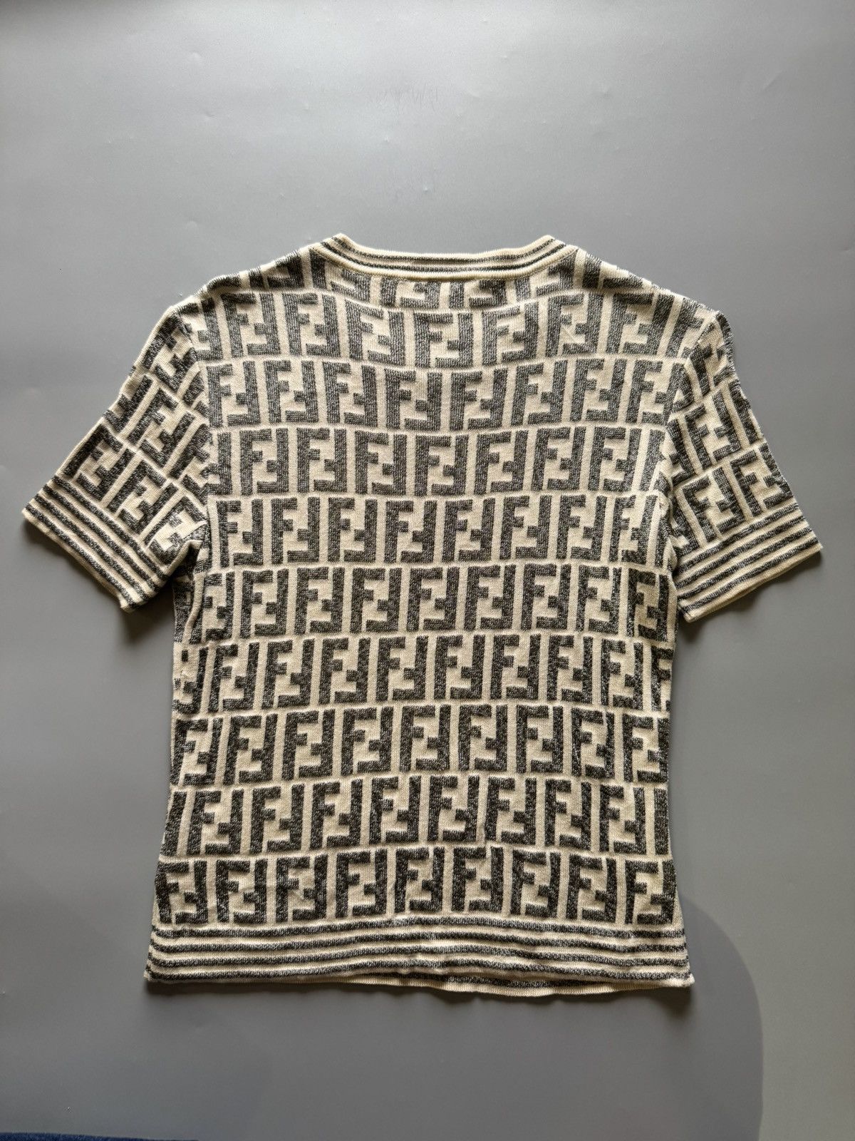 Fendi 2000s Fendi FF Monogram Knit Tshirts S/Sleeves Size S / US 4 / IT 40 - 6 Thumbnail