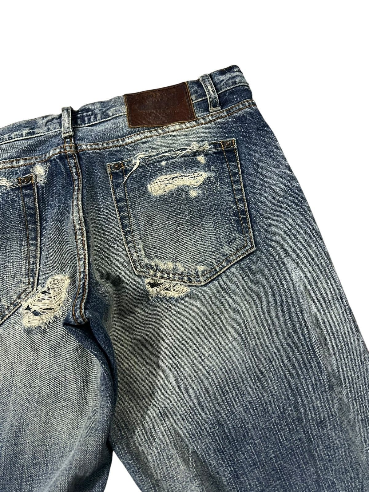 If Six Was Nine Distressed Ralph Lauren Dungarees Low Rise Sick Jean Size US 30 / EU 46 - 14 Thumbnail