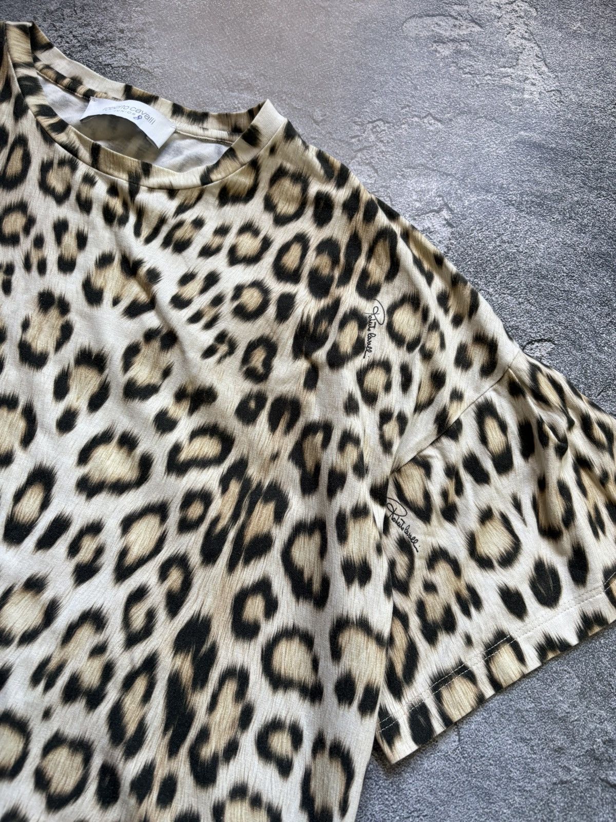 Roberto Cavalli Vintage Roberto Cavalli Luxury Leopard Pattern T Shirt Y2K Size S / US 4 / IT 40 - 7 Thumbnail