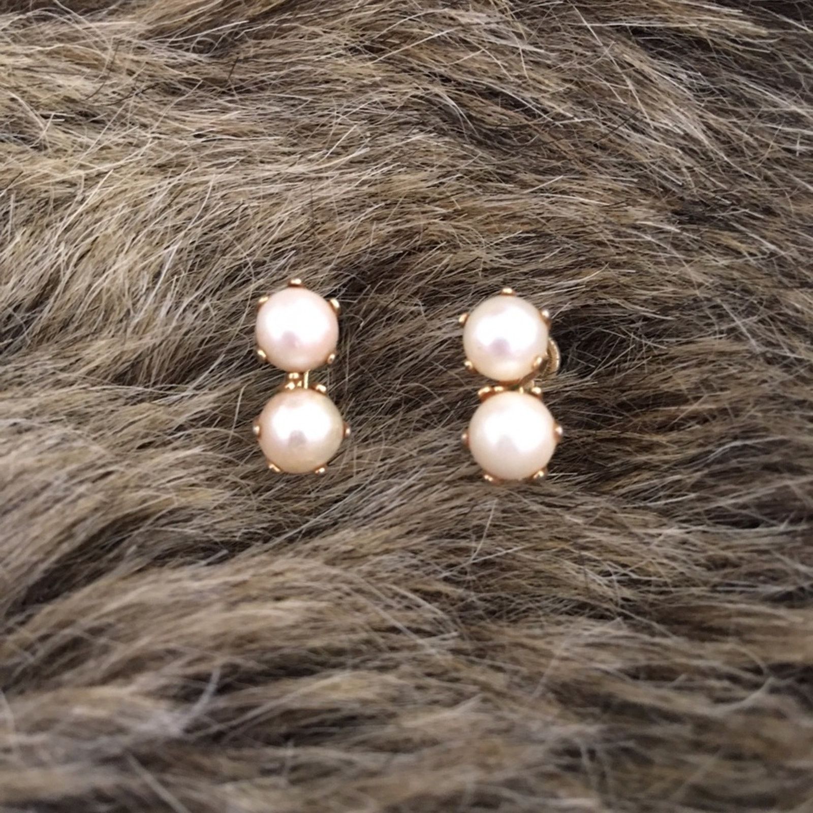 Vintage Vintage 50s double pearl screw back clip earrings Size ONE SIZE - 1 Thumbnail