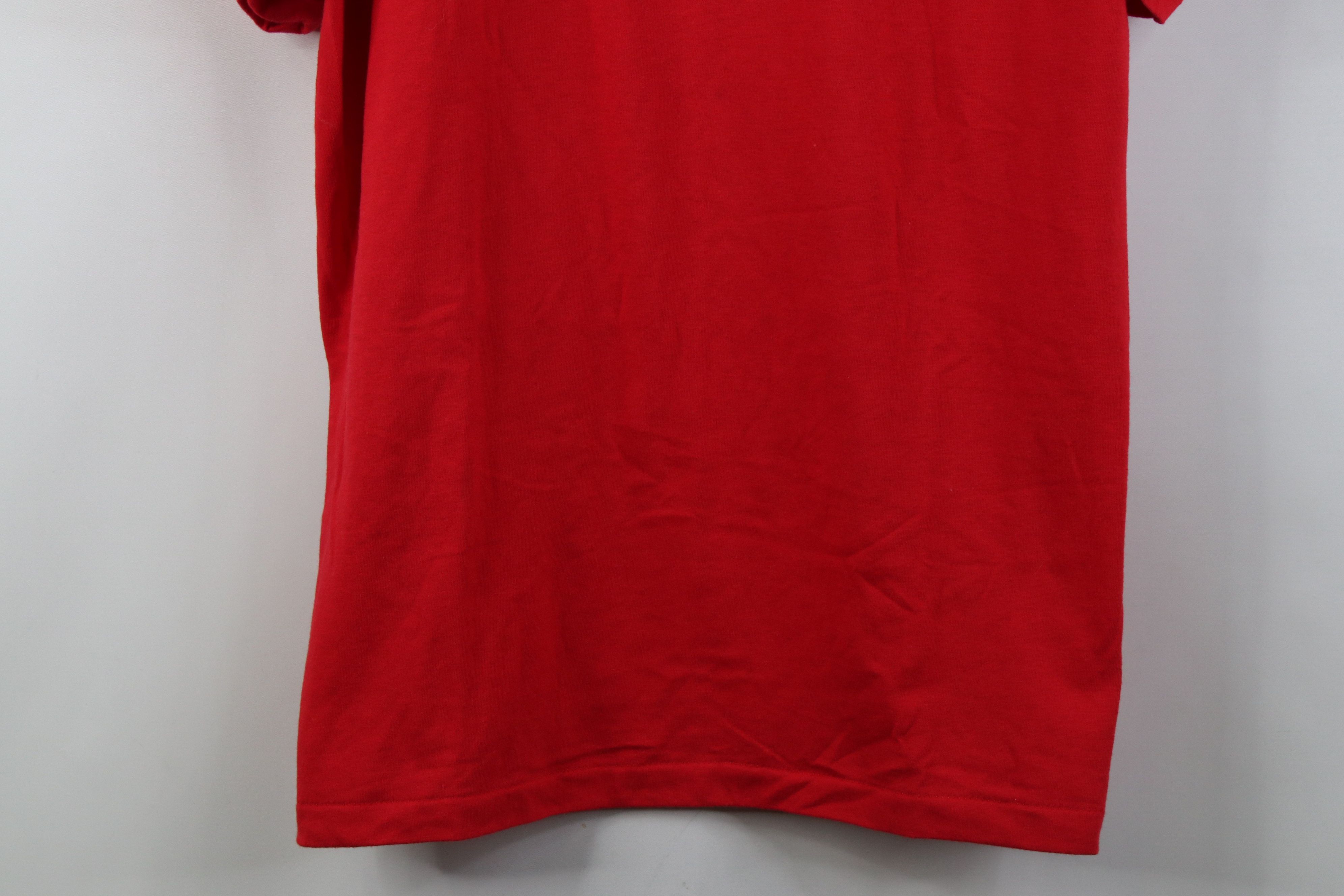 Vintage Vintage 70s 80s Streetwear Short Sleeve T-Shirt Red USA Size US XL / EU 56 / 4 - 3 Thumbnail