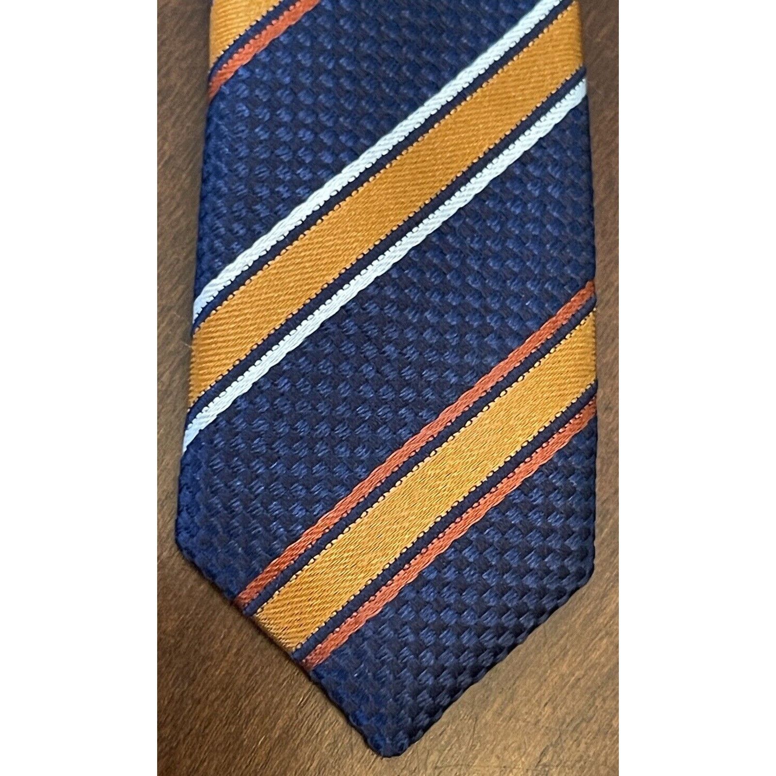 Stafford Stafford Blue Orange Hand Made 100% Silk Made In China Size ONE SIZE - 6 Thumbnail